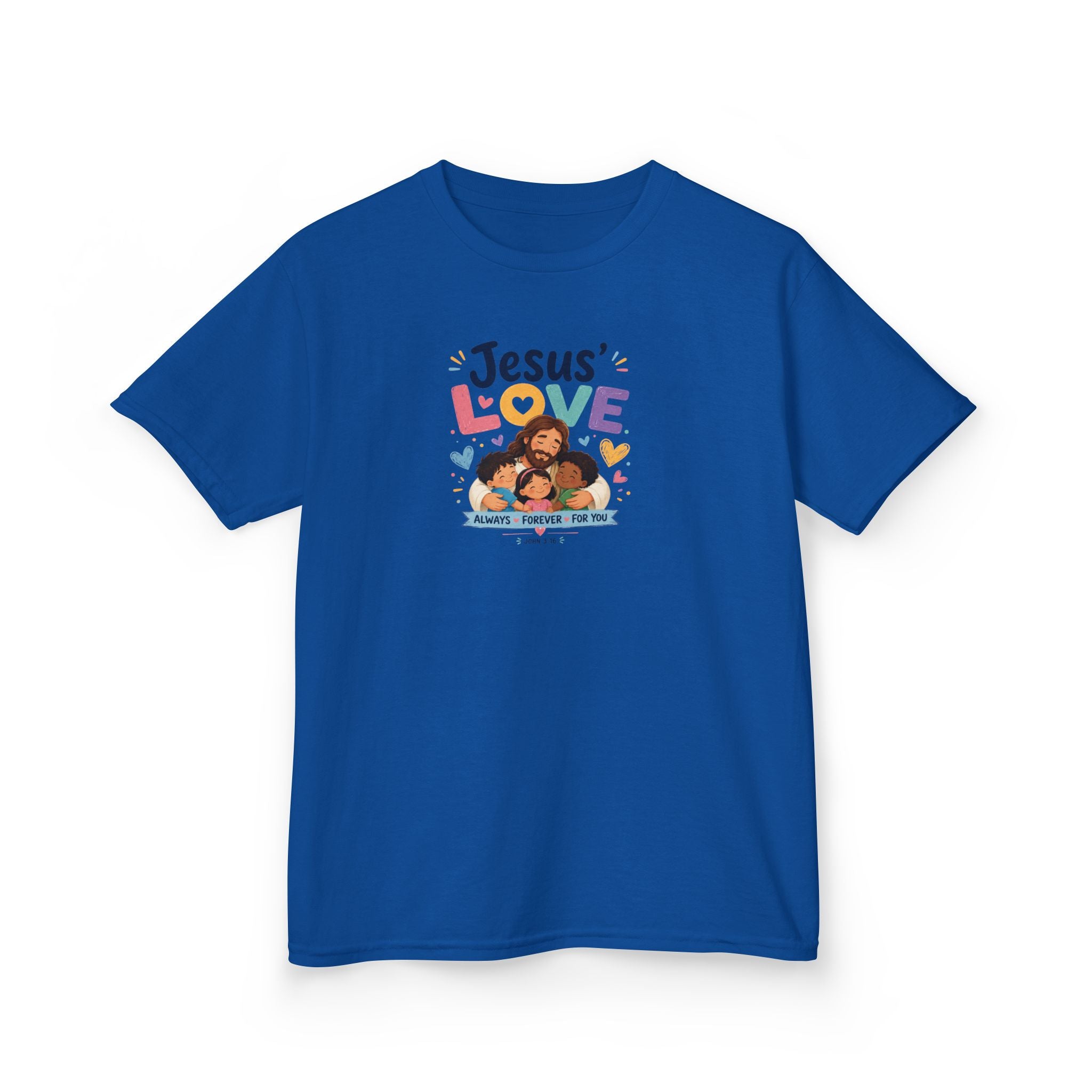 Kids Tee - "Jesus' Love" Colorful Faith Graphic