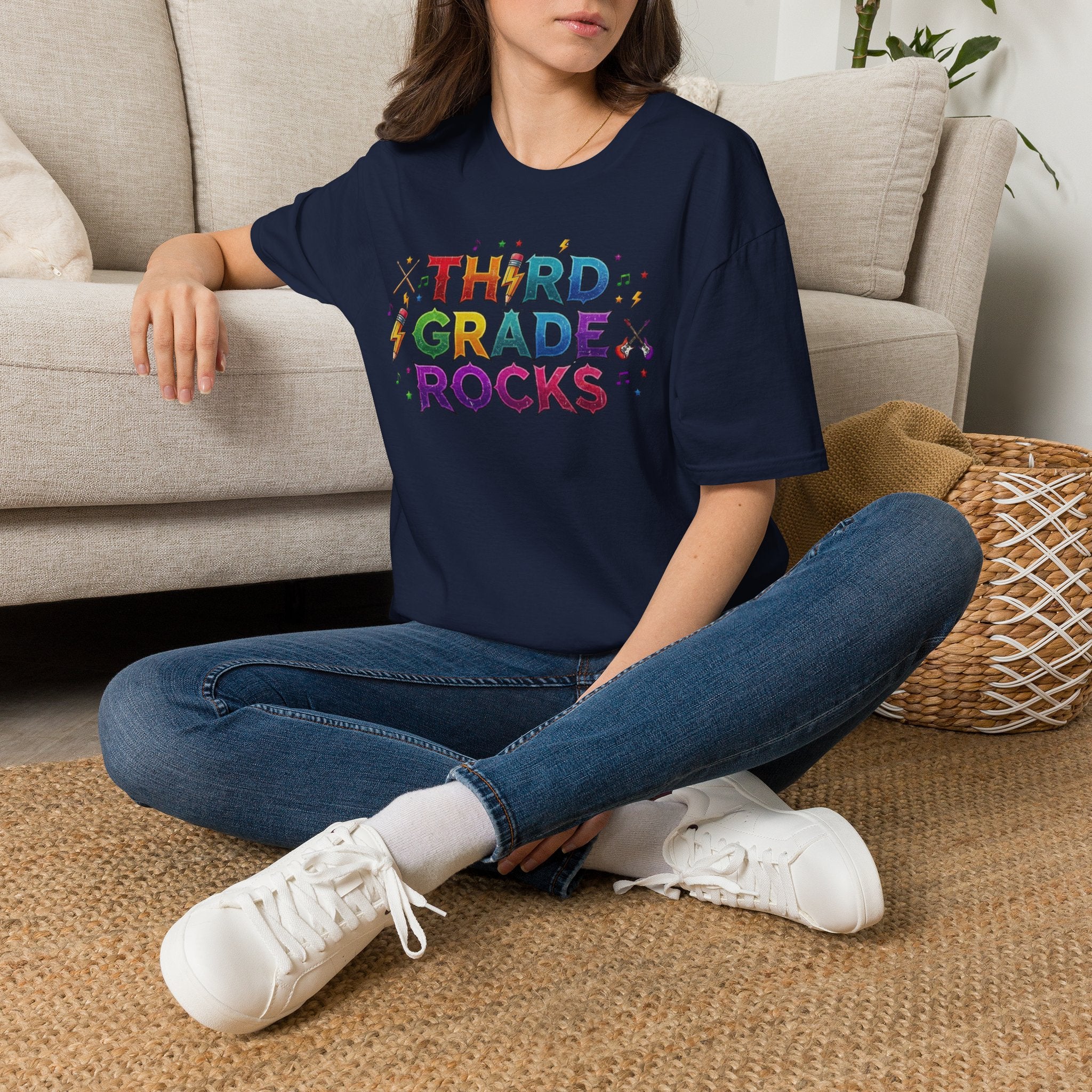 Third Grade Rocks T-Shirt — Colorful School Teacher & Student Tee