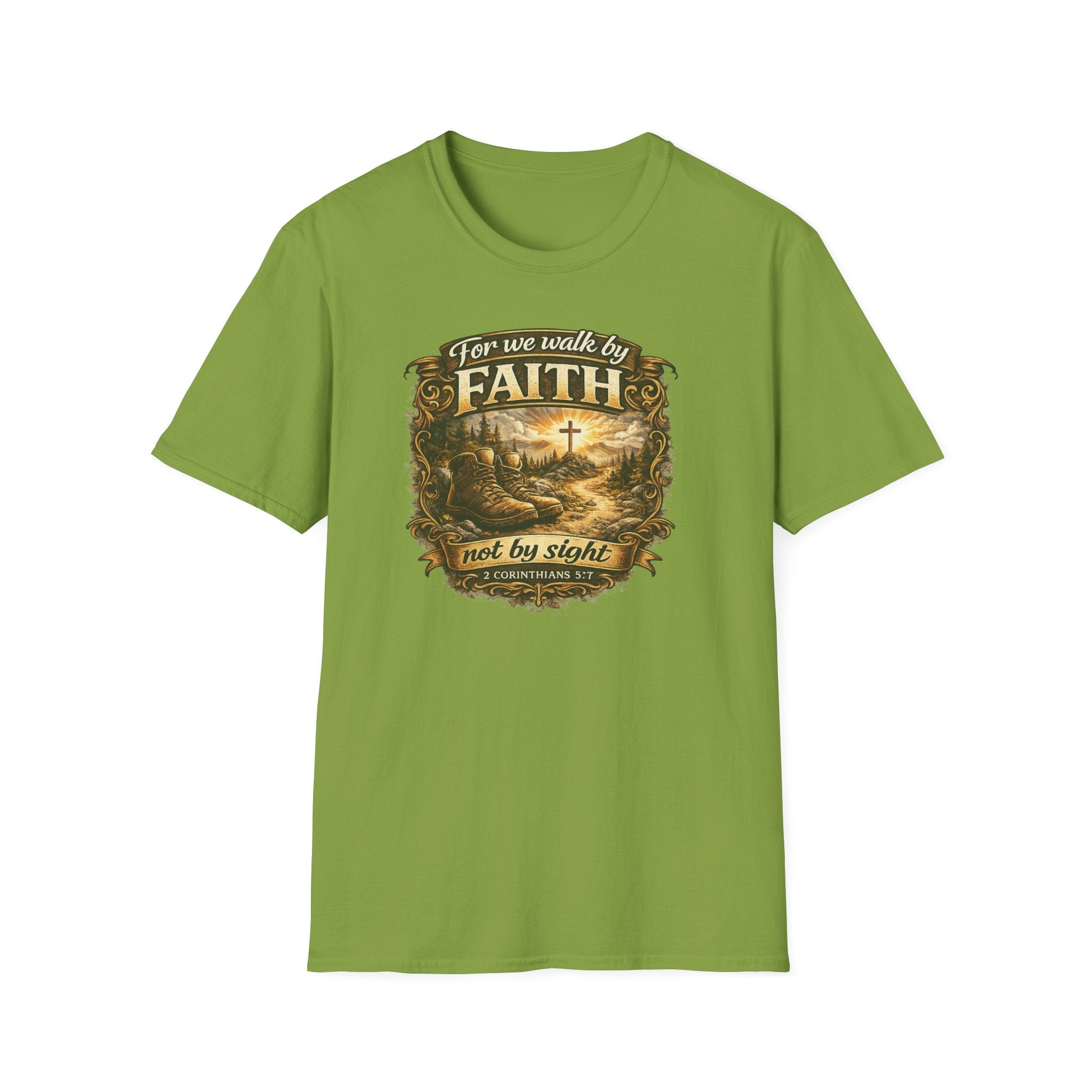 For We Walk By Faith Not By Sight Christian Tee