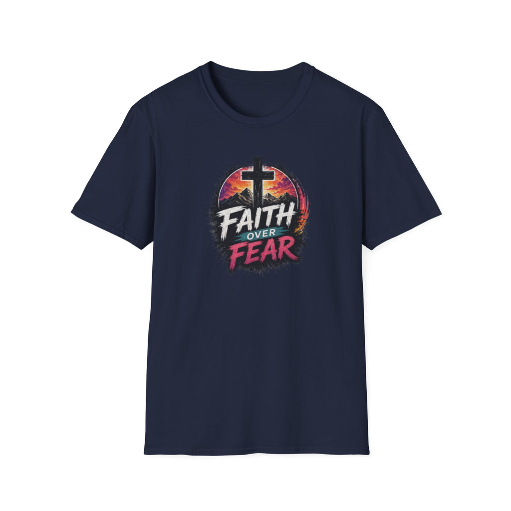 Faith Over Fear T‑Shirt — Christian Cross Inspirational Tee