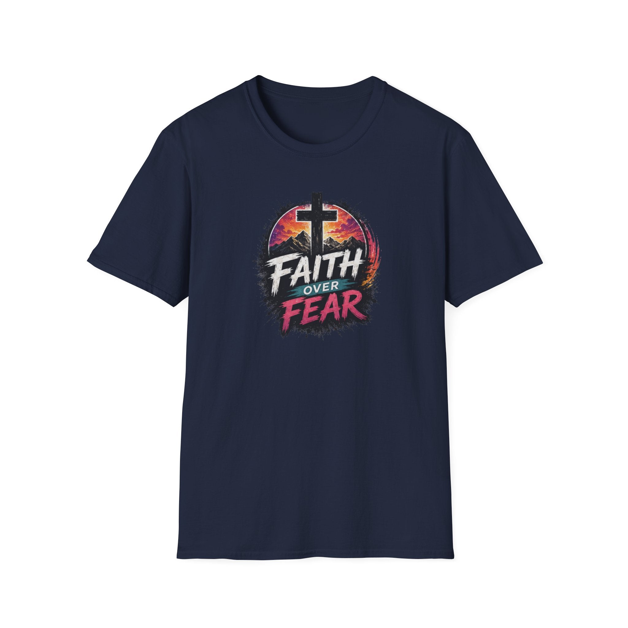 Faith Over Fear T‑Shirt — Christian Cross Inspirational Tee