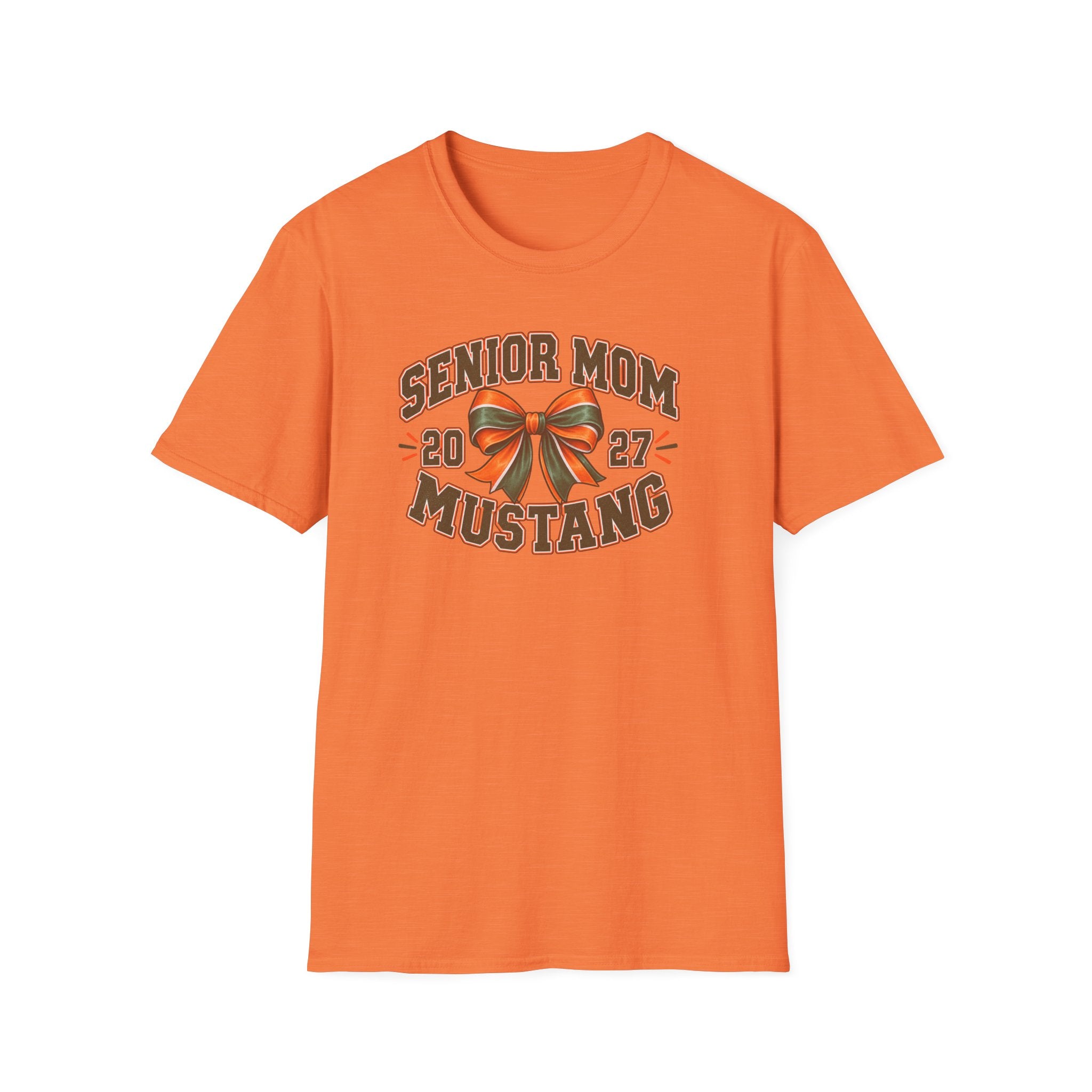 Senior Mom 2027 Mustang T-Shirt — Graduation Cheer Mom Shirt