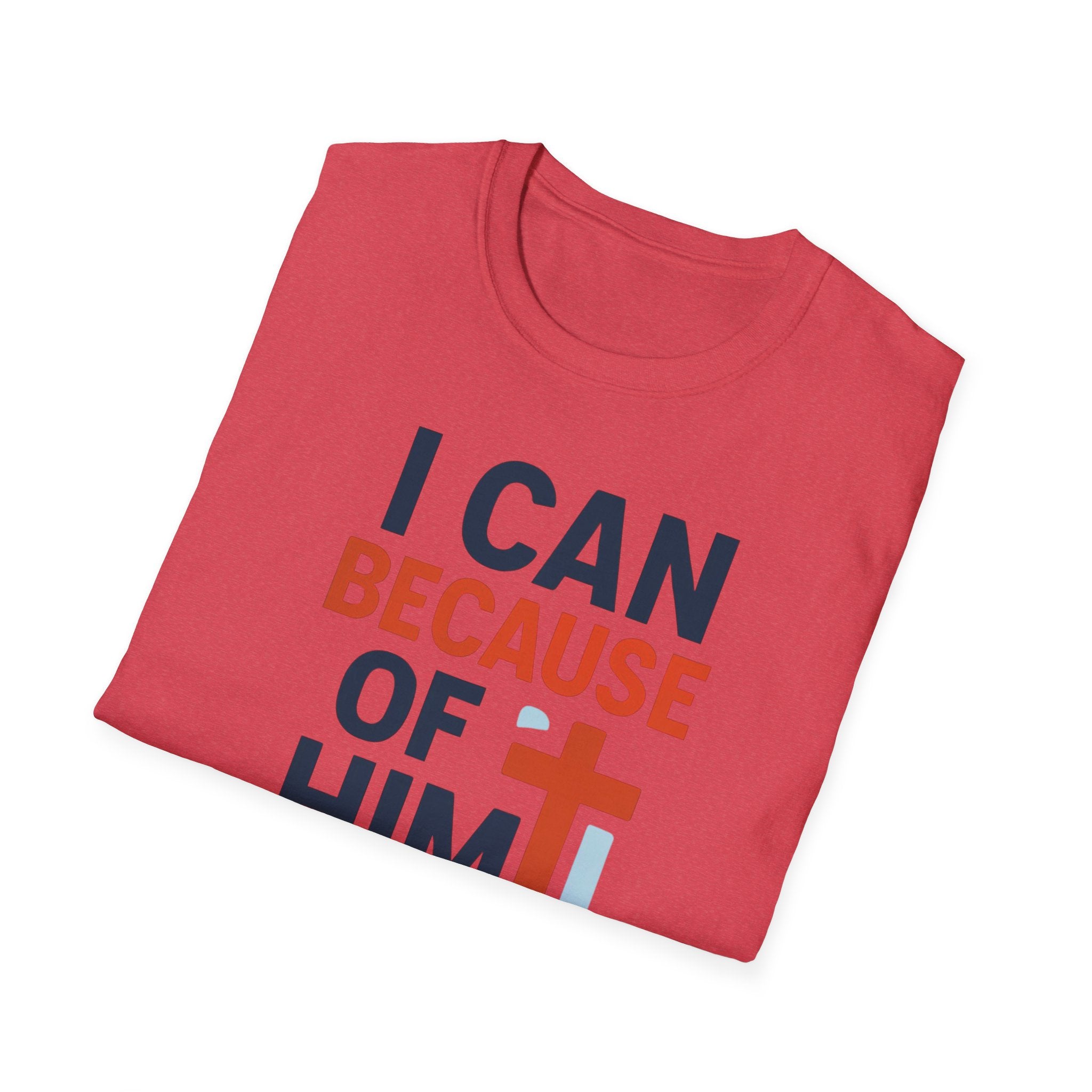 I Can Because of Him T-Shirt – Christian Faith Cross Tee