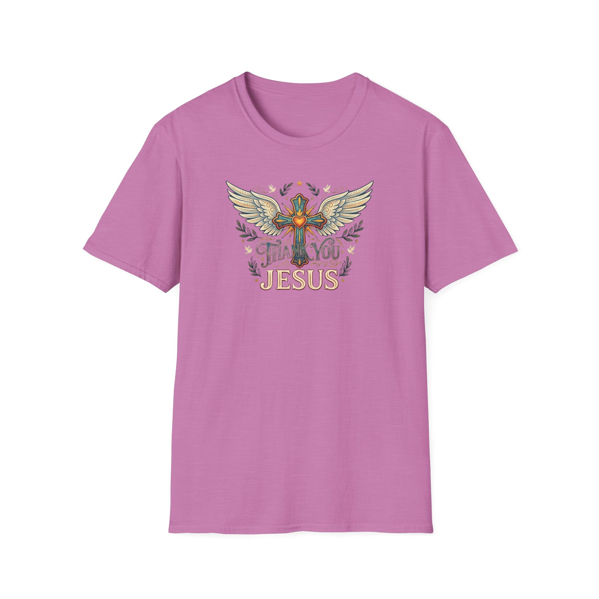 Thank You Jesus T-Shirt — Winged Cross Christian Faith Tee