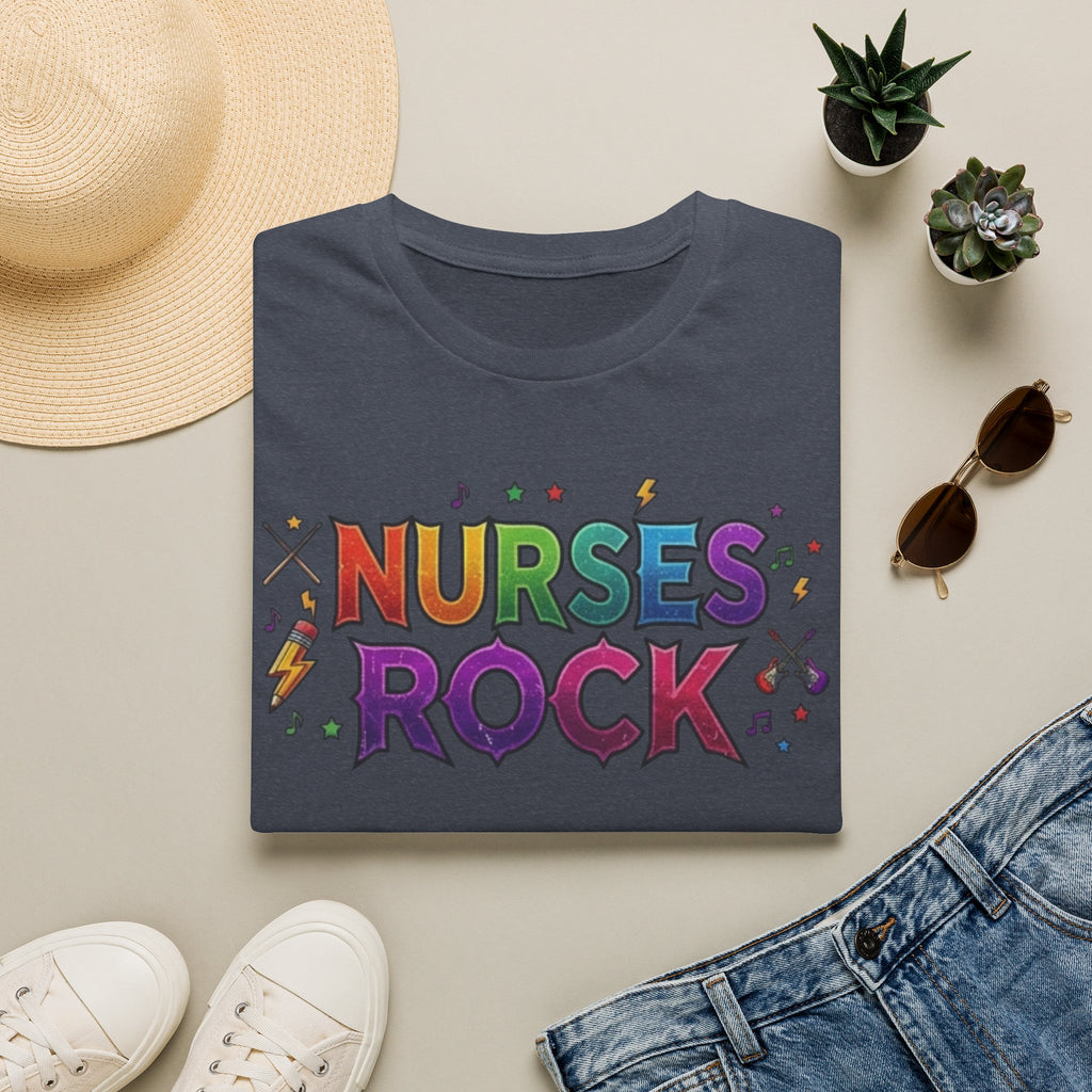 Nurses Rock T-Shirt — Colorful Retro Graphic Tee for Nurses