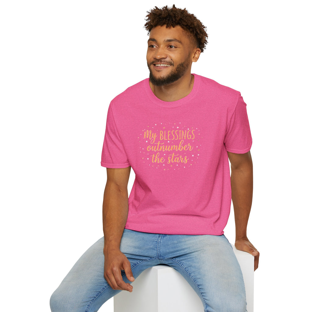 T-Shirt — “My Blessings Outnumber the Stars” Inspirational Script Tee