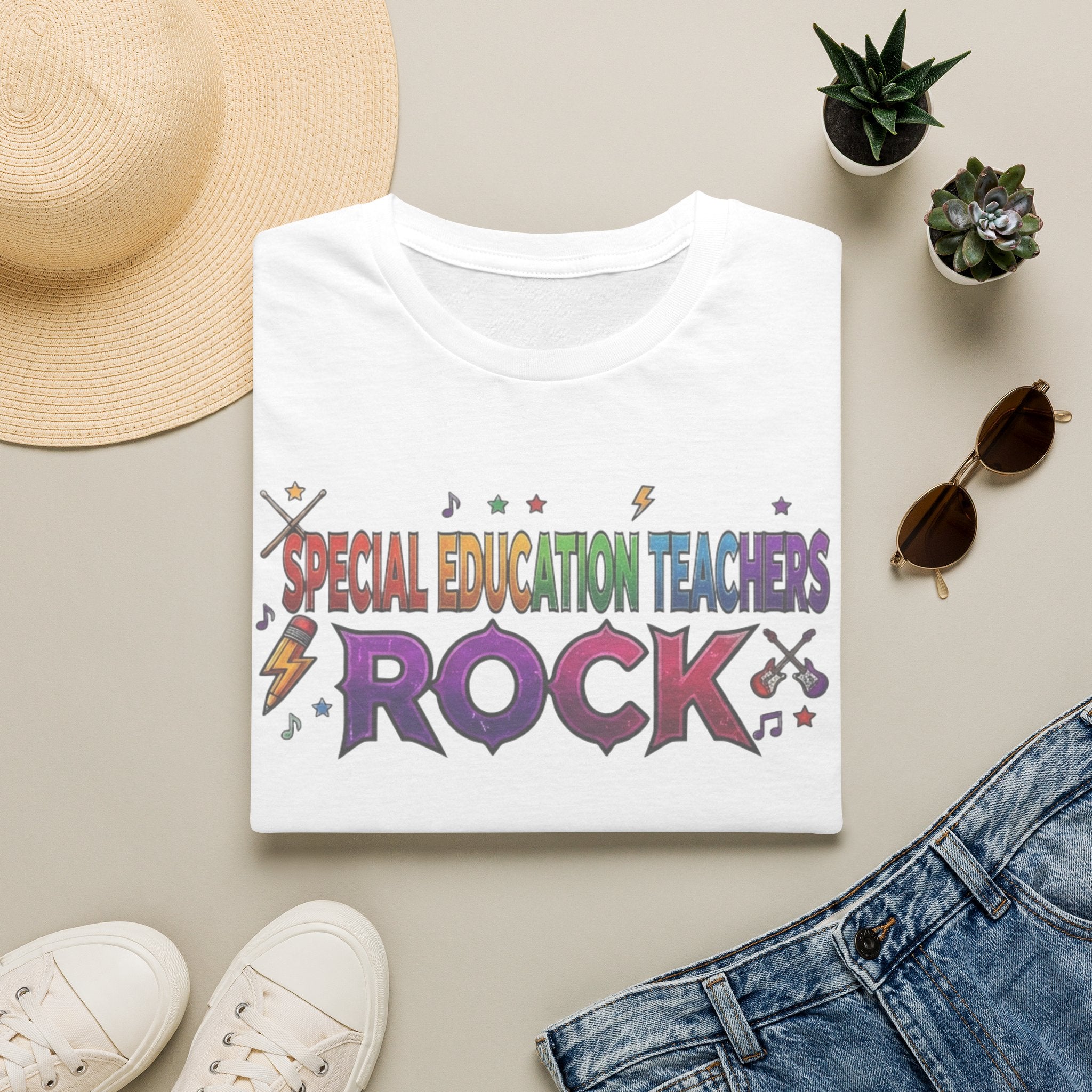Special Education Teachers Rock T-Shirt — Colorful Teacher Appreciation Tee