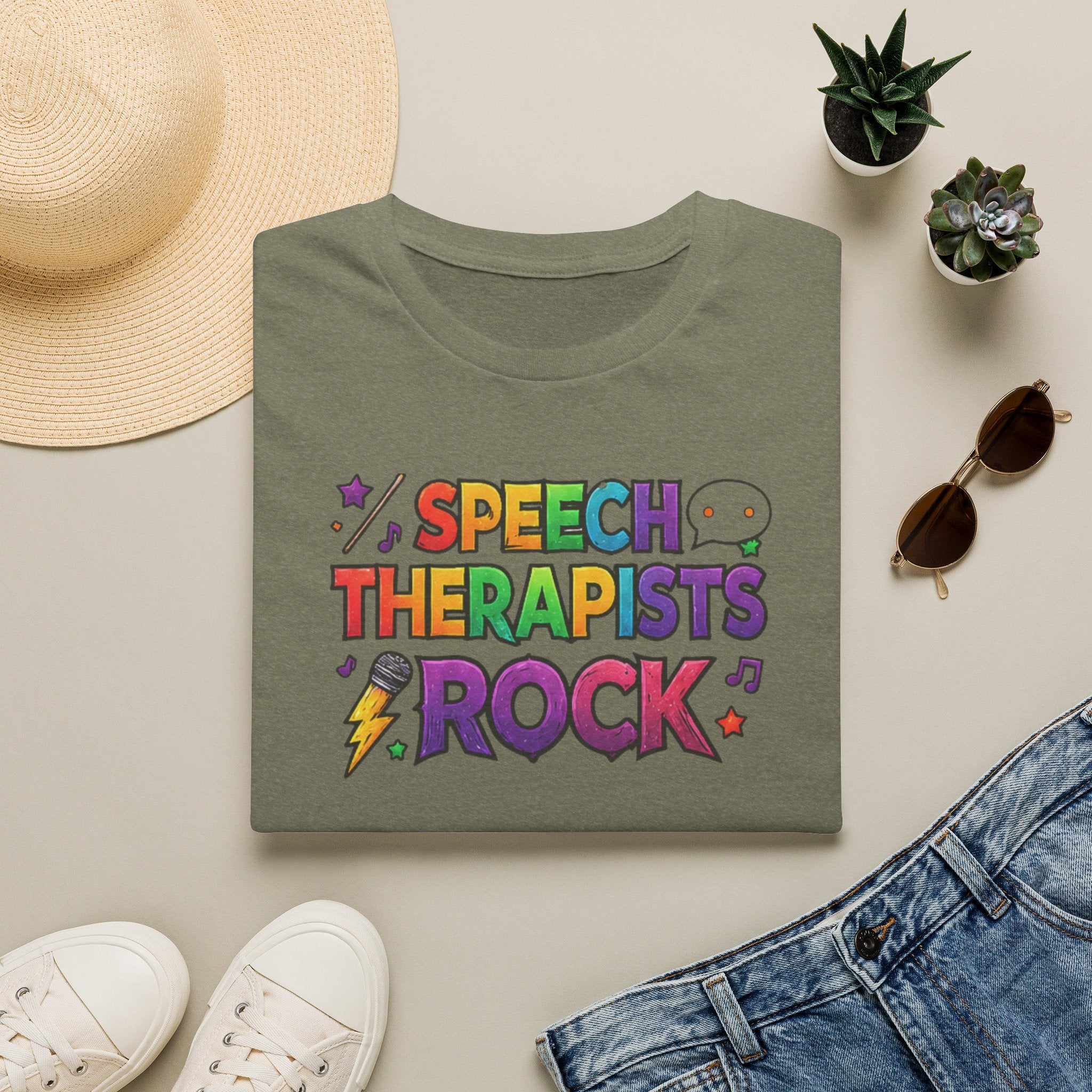 Speech Therapists Rock T-Shirt — Colorful Retro Graphic Tee for SLPs