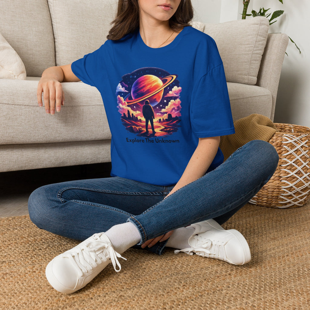 Explore The Unknown T‑Shirt — Cosmic Planet Graphic Tee