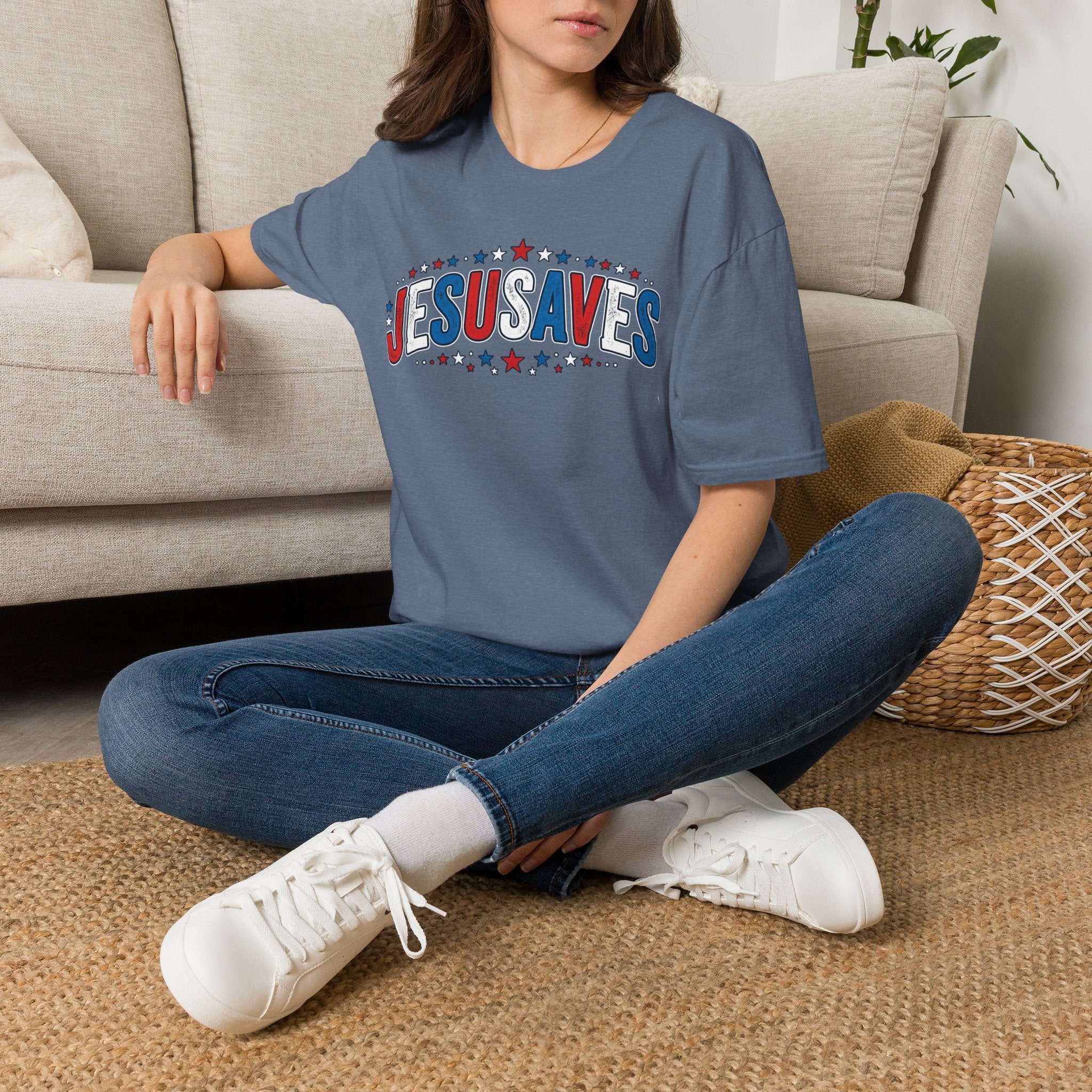 Jesus Saves T-Shirt — Patriotic Christian Faith Tee