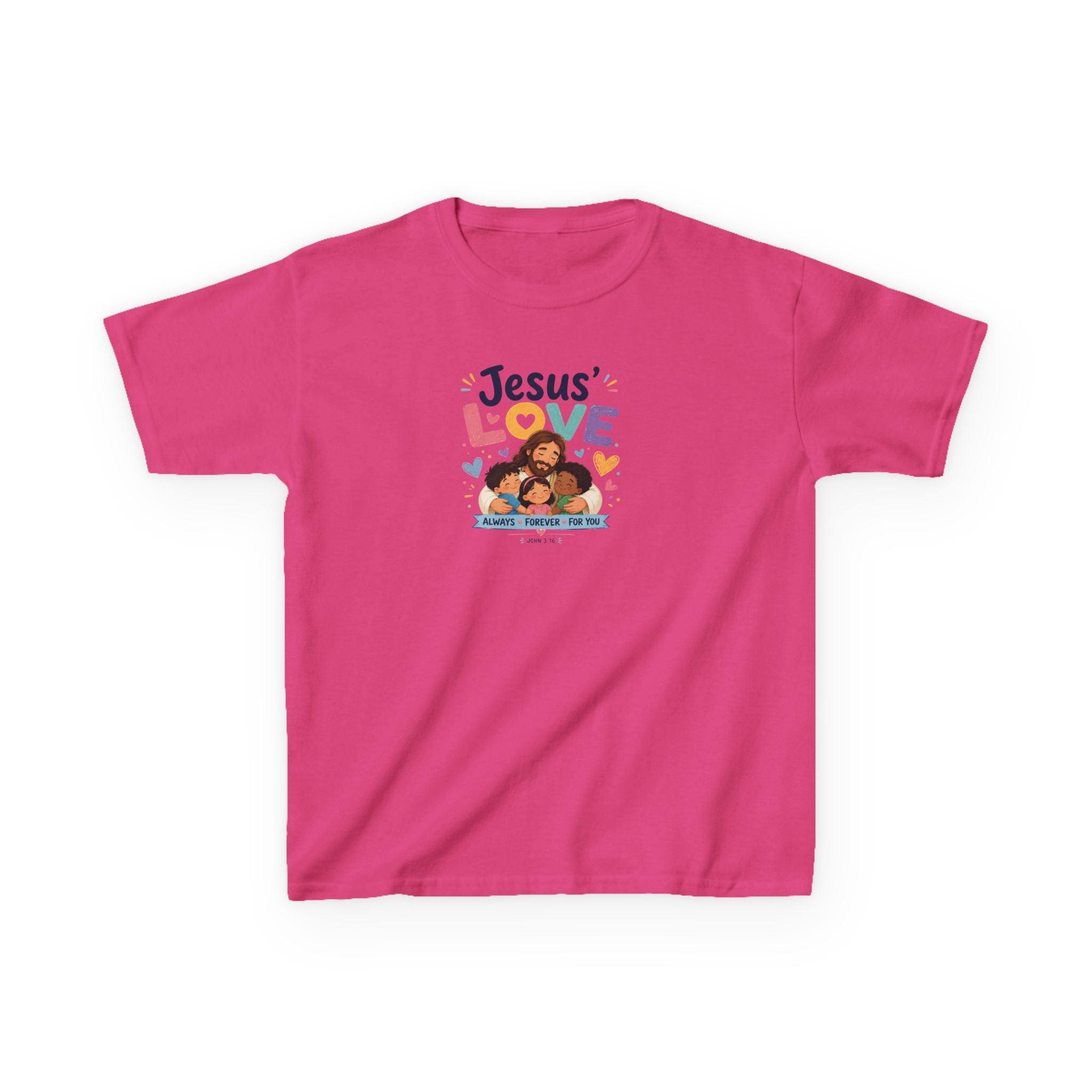 Kids Tee - "Jesus' Love" Colorful Faith Graphic