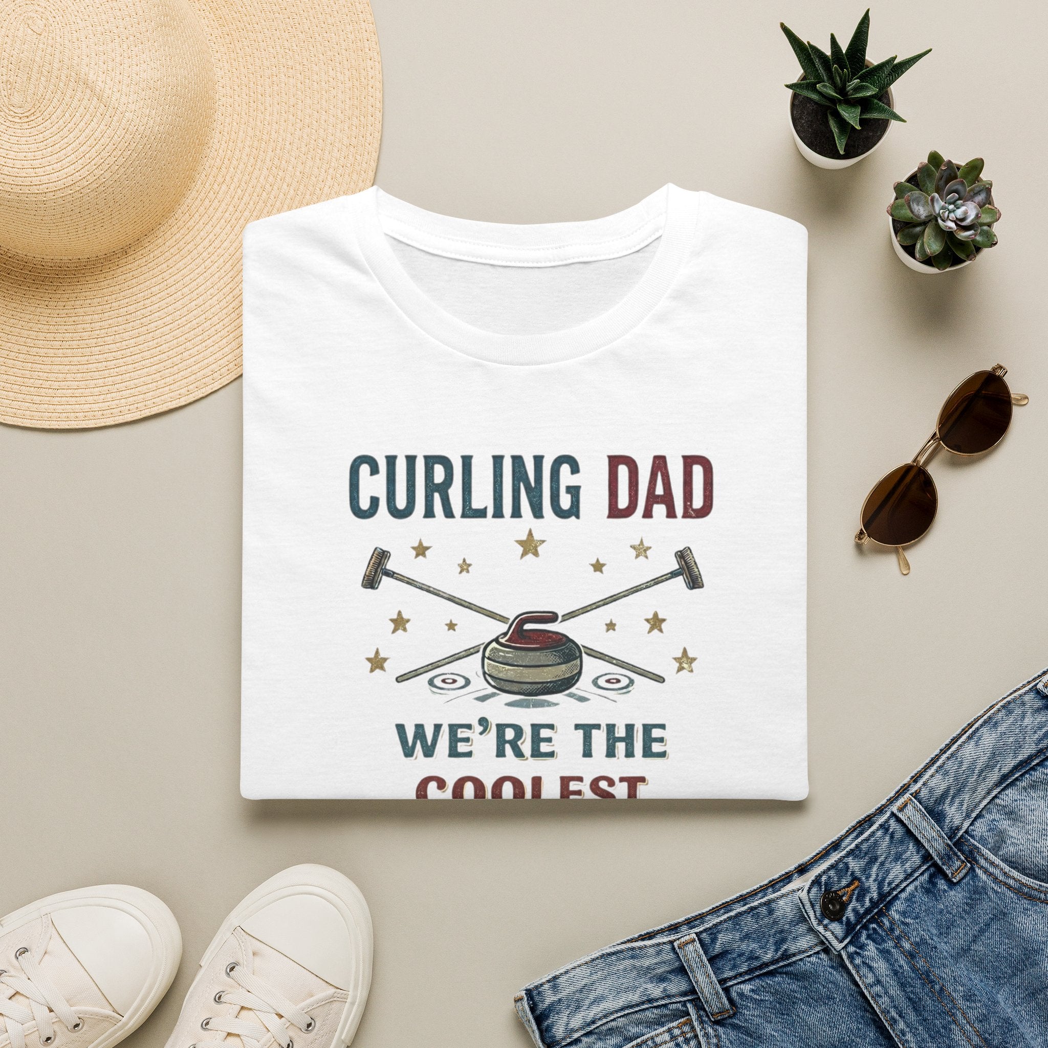 Curling Dad T-Shirt — "We're the Coolest" Retro Curling Family Tee