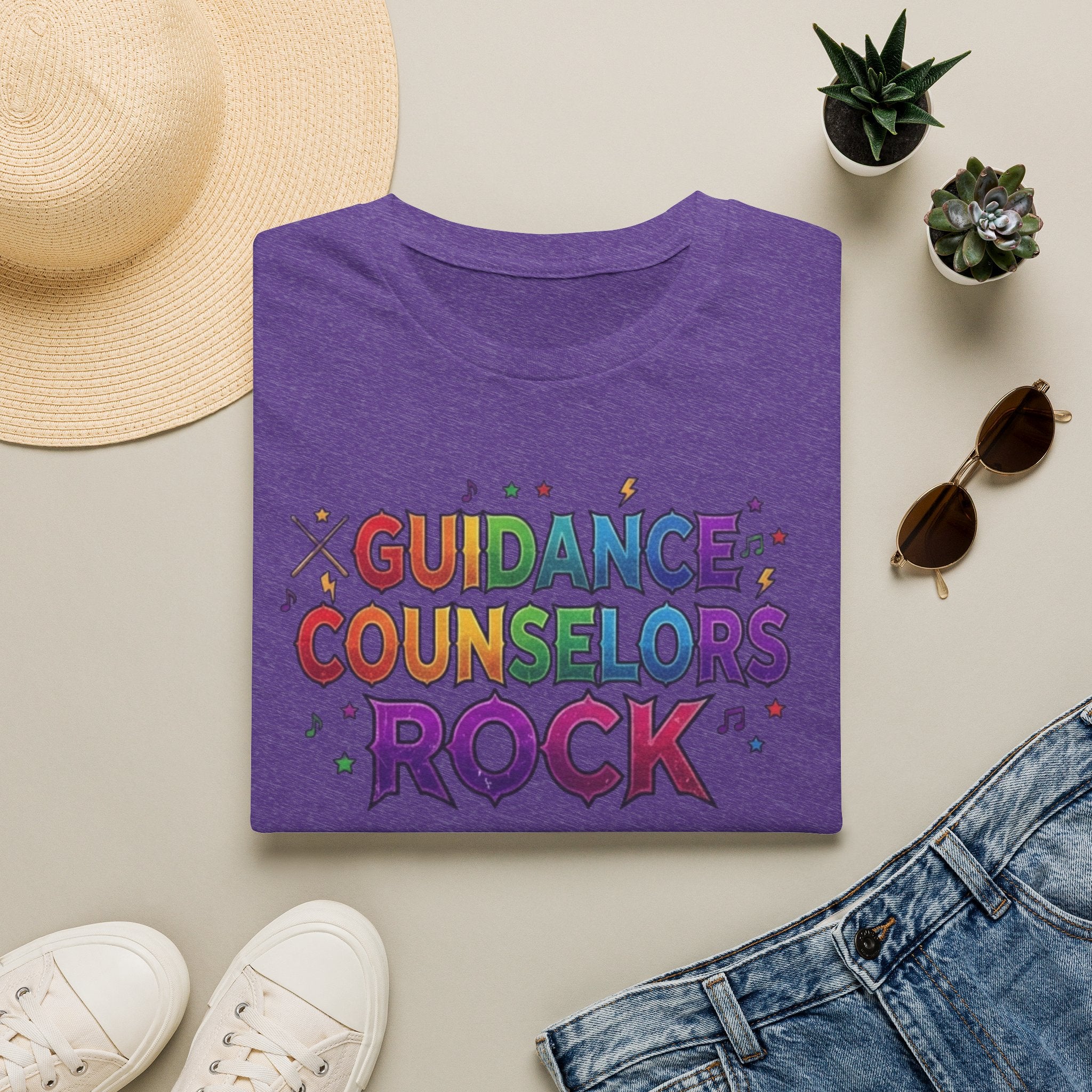Guidance Counselors Rock T-Shirt — Colorful Retro School Counselor Appreciation Tee