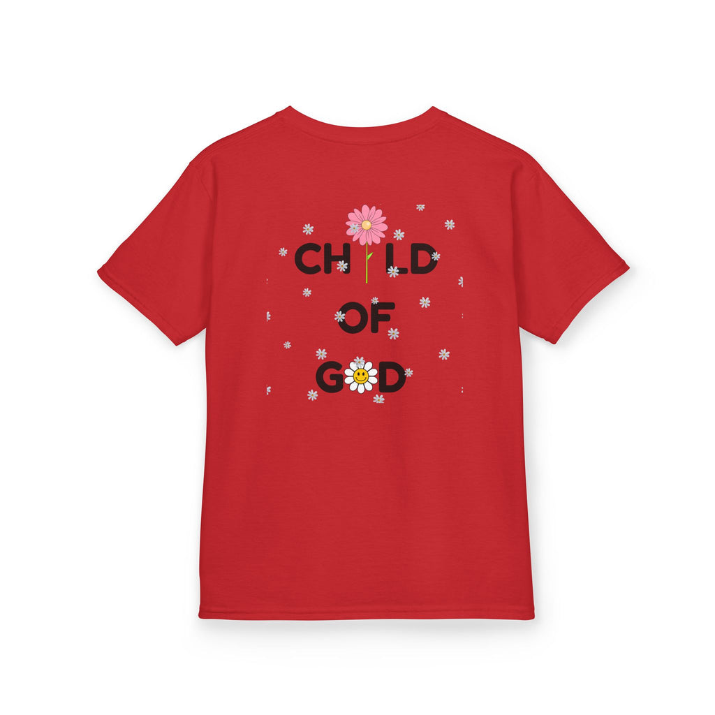 Child of God Kids Tee — Floral Daisy Christian T‑Shirt for Girls & Boys