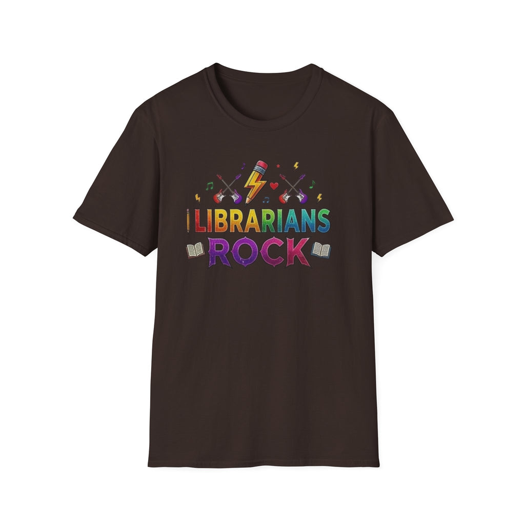 Librarians Rock T-Shirt — Colorful Music & Books Design