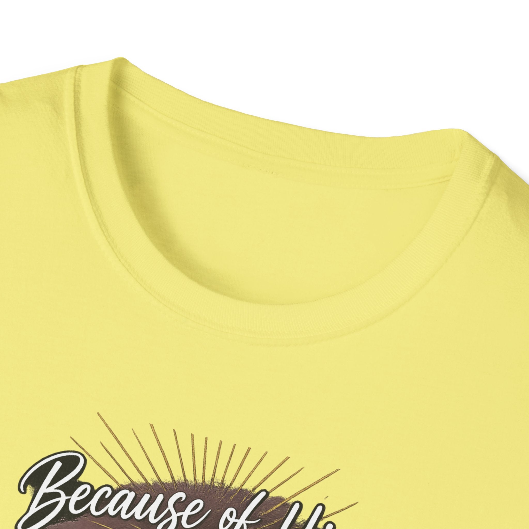 Because of Him I’m an Overcomer T-Shirt — Christian Inspirational Faith Tee