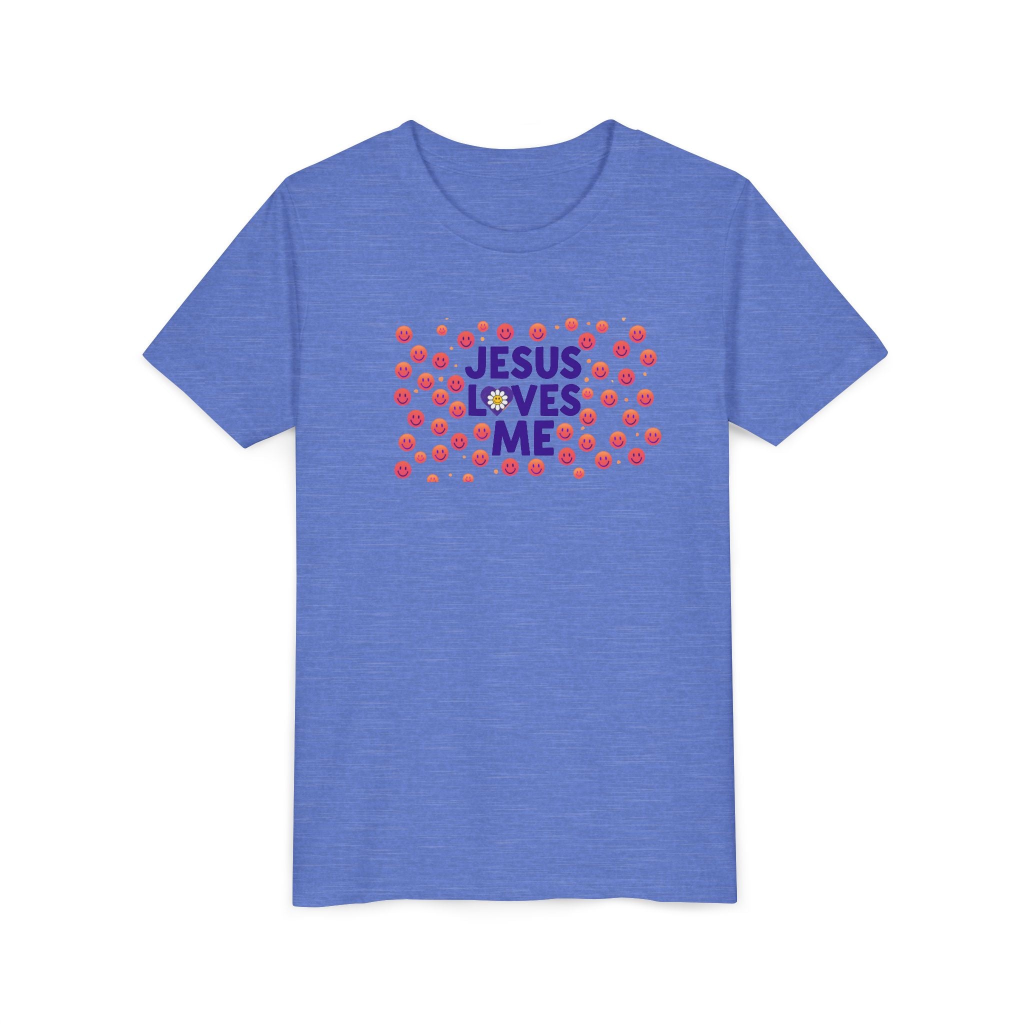 Youth Tee - "Jesus Loves Me" Colorful Dot Christian Kids Shirt