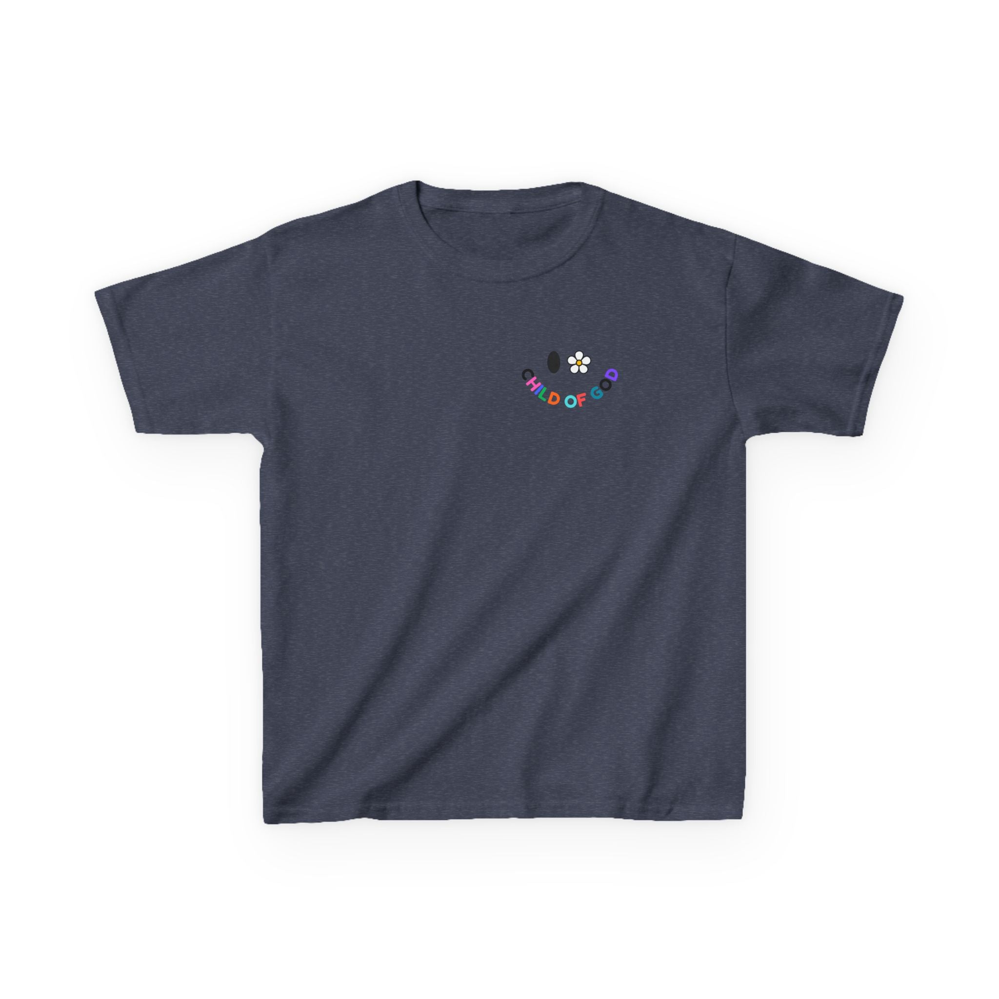 Child of God Kids Tee — Floral Daisy Christian T‑Shirt for Girls & Boys