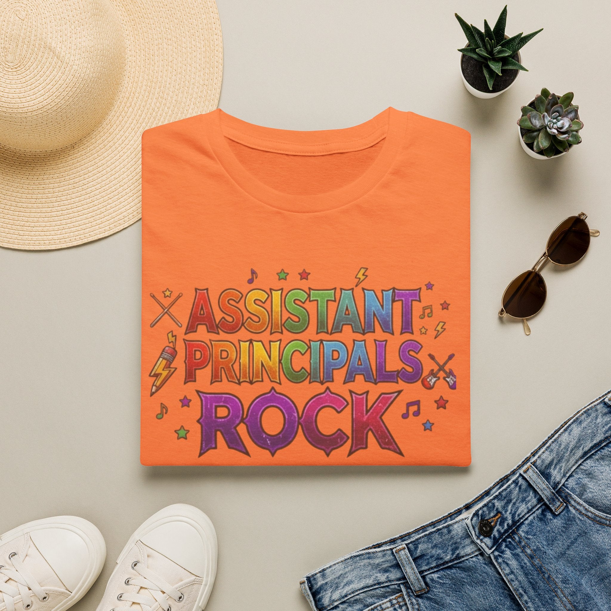 Assistant Principals Rock T-Shirt — Colorful Retro School Leader Appreciation Tee