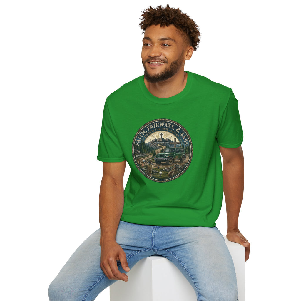 Faith, Fairways & 4x4s Graphic Tee — Outdoor Christian Adventure T-Shirt
