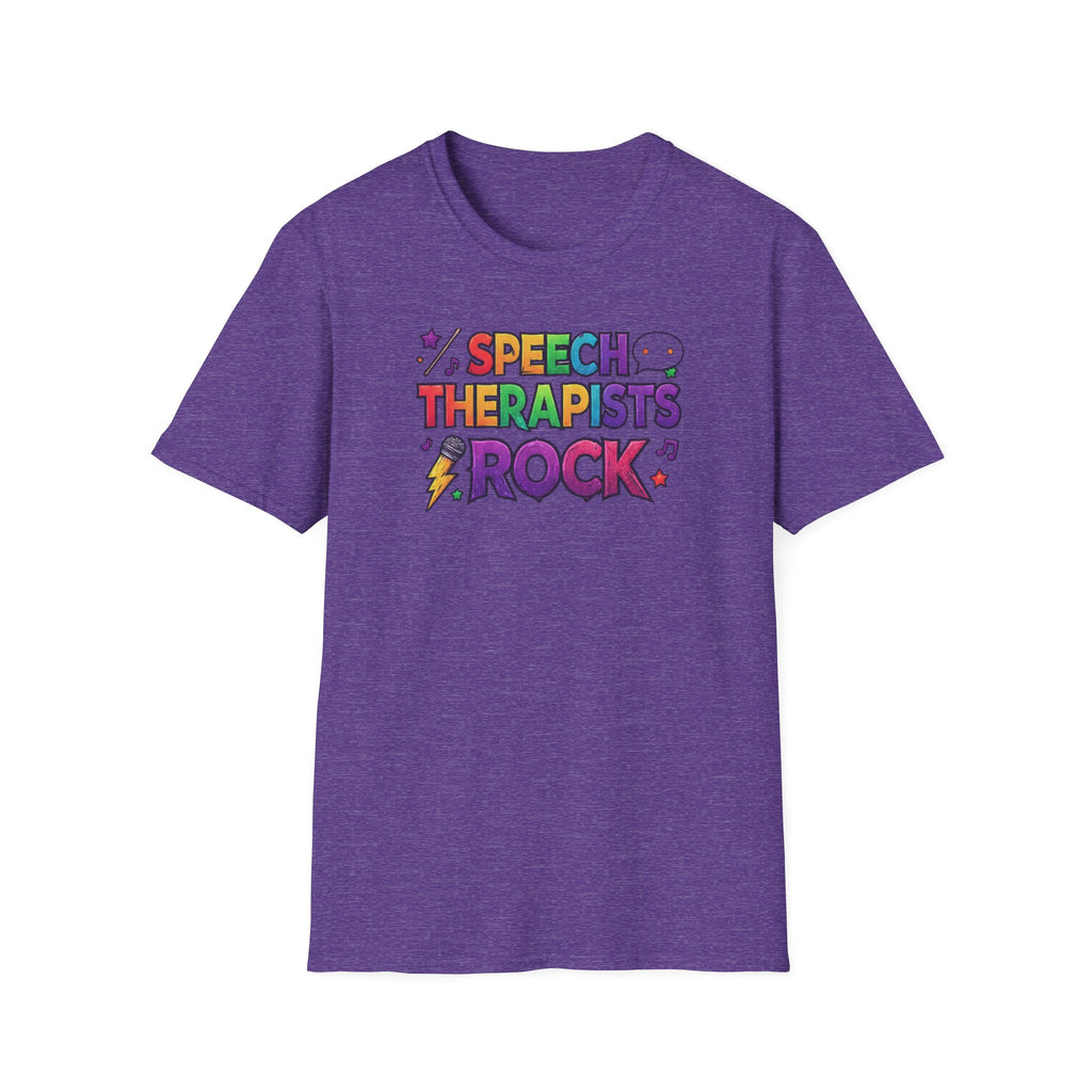 Speech Therapists Rock T-Shirt — Colorful Retro Graphic Tee for SLPs