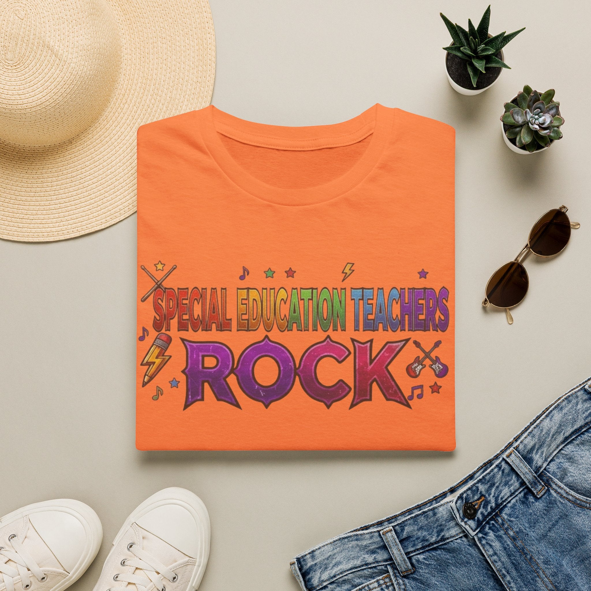 Special Education Teachers Rock T-Shirt — Colorful Teacher Appreciation Tee