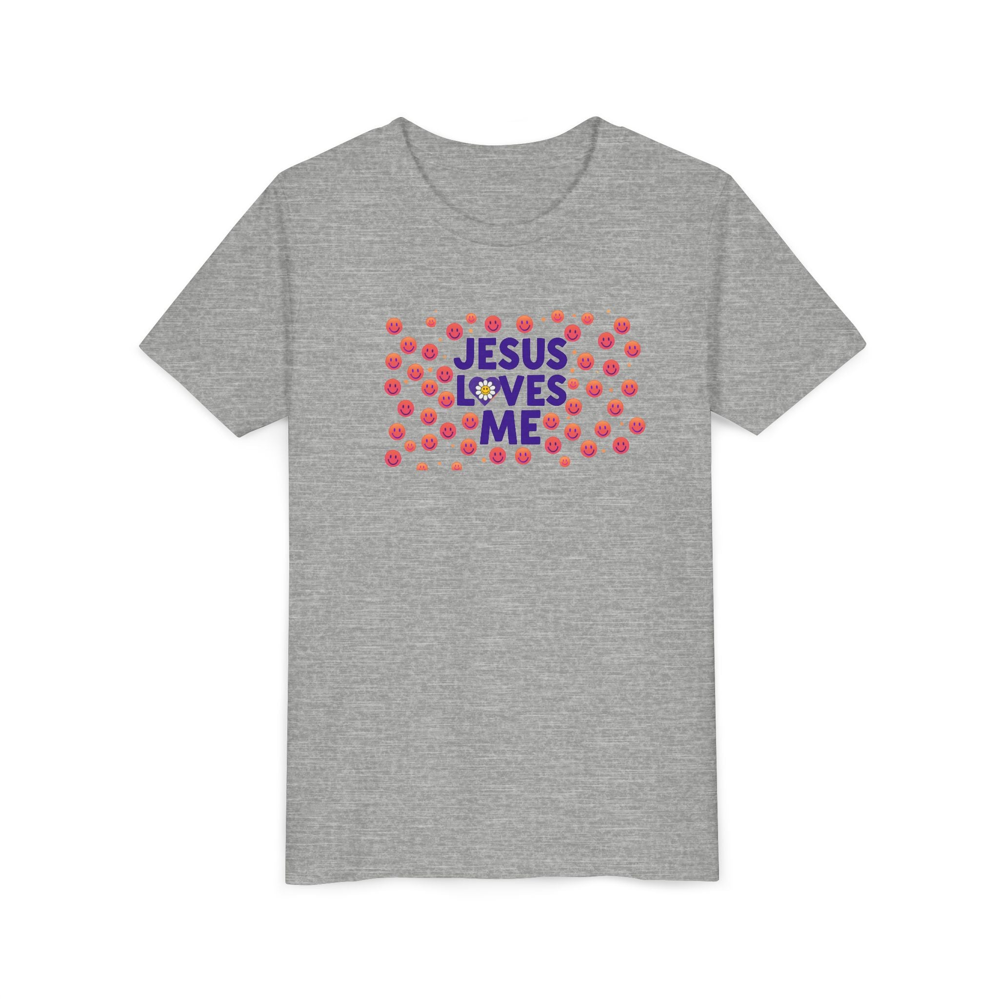 Youth Tee - "Jesus Loves Me" Colorful Dot Christian Kids Shirt