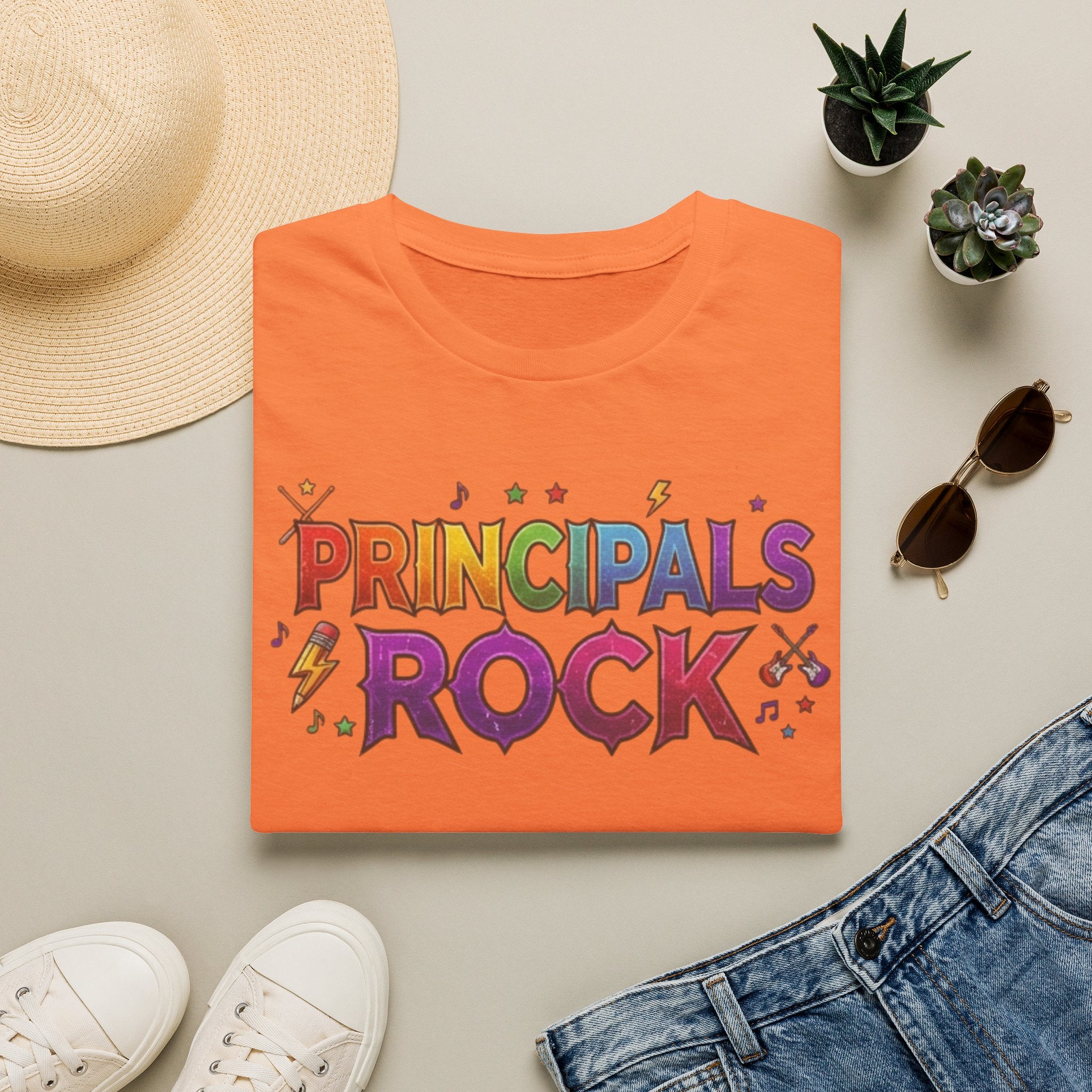 Principals Rock T-Shirt — Colorful School Leader Appreciation Tee