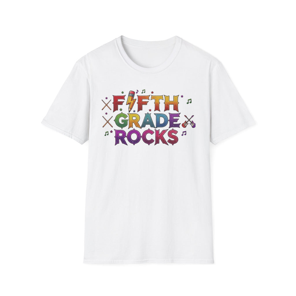 Fifth Grade Rocks T-Shirt — Colorful Back-to-School Teacher & Student Tee