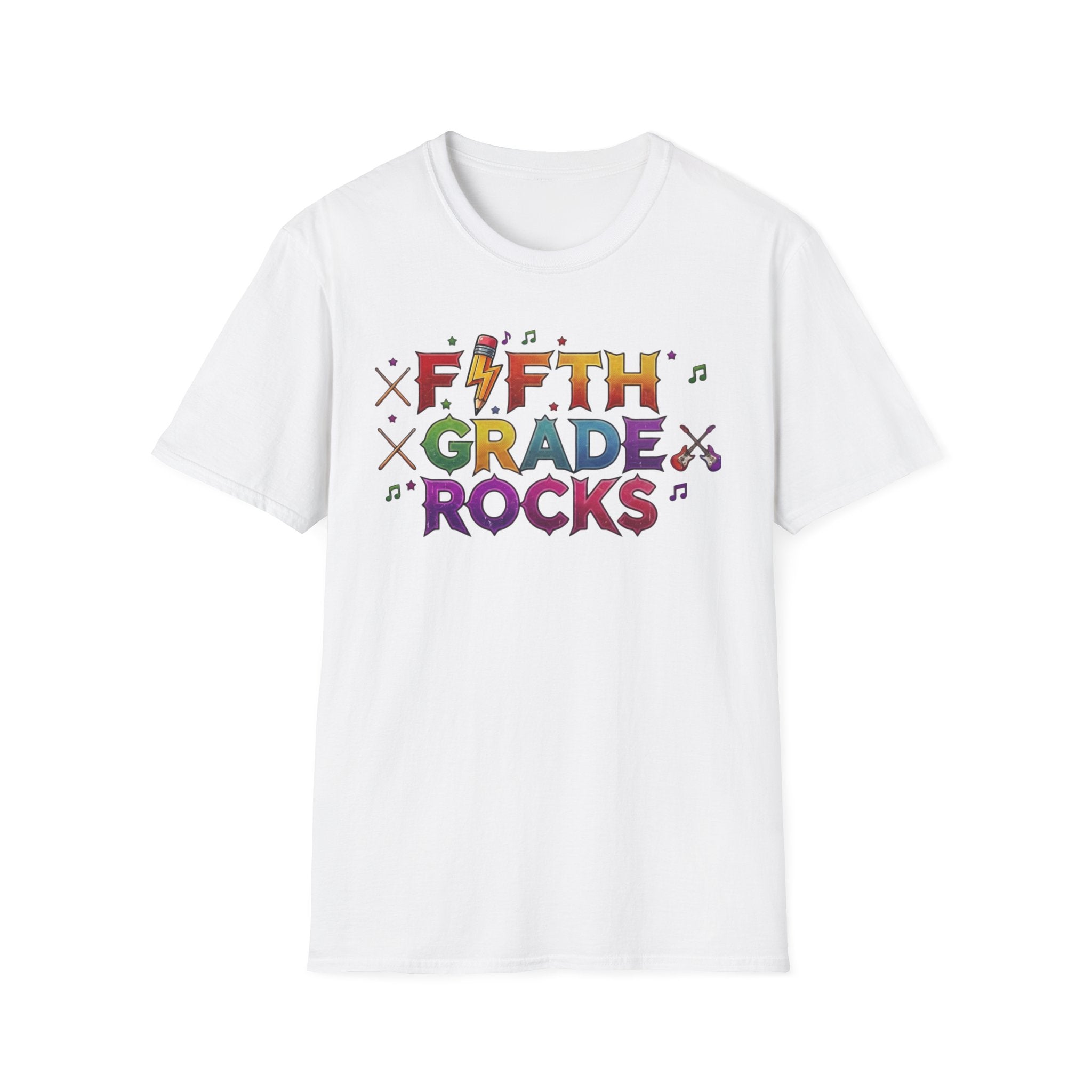 Fifth Grade Rocks T-Shirt — Colorful Back-to-School Teacher & Student Tee