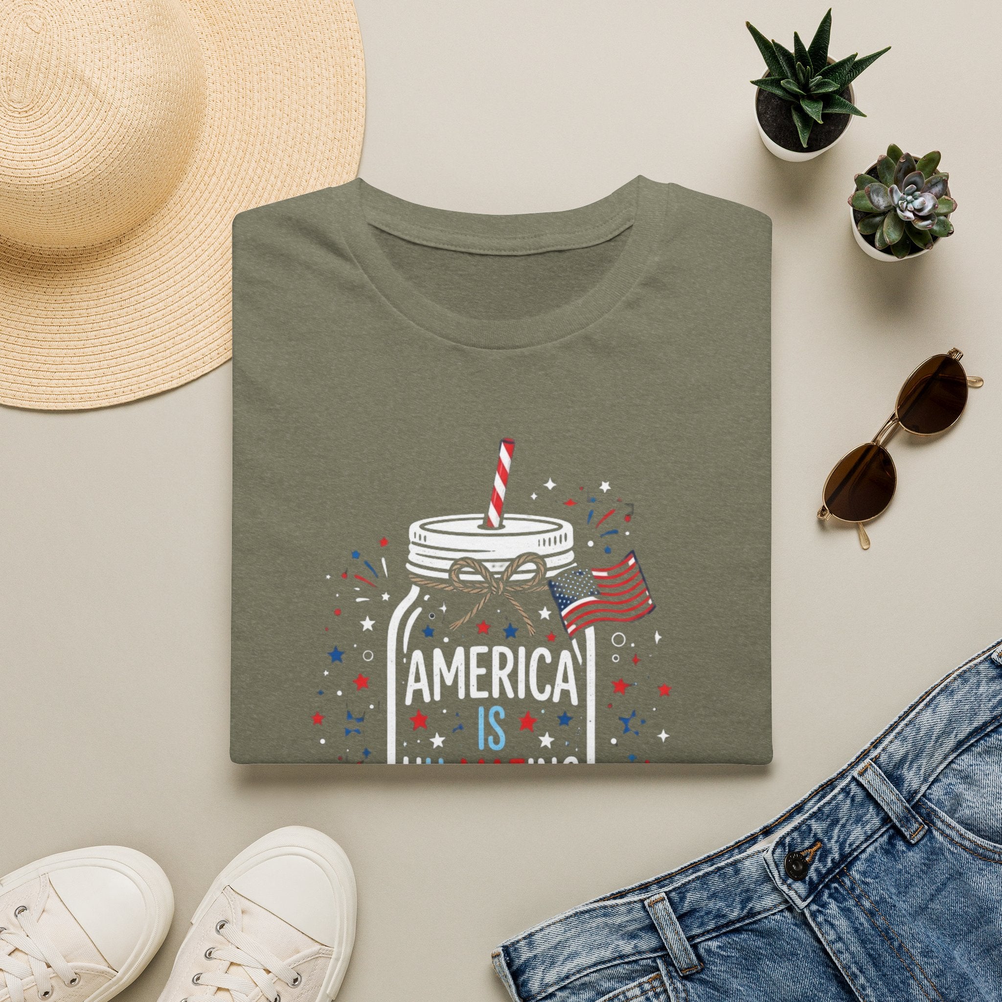 T-Shirt — America Is Uncanning Patriotic Mason Jar Tee (Fourth of July)