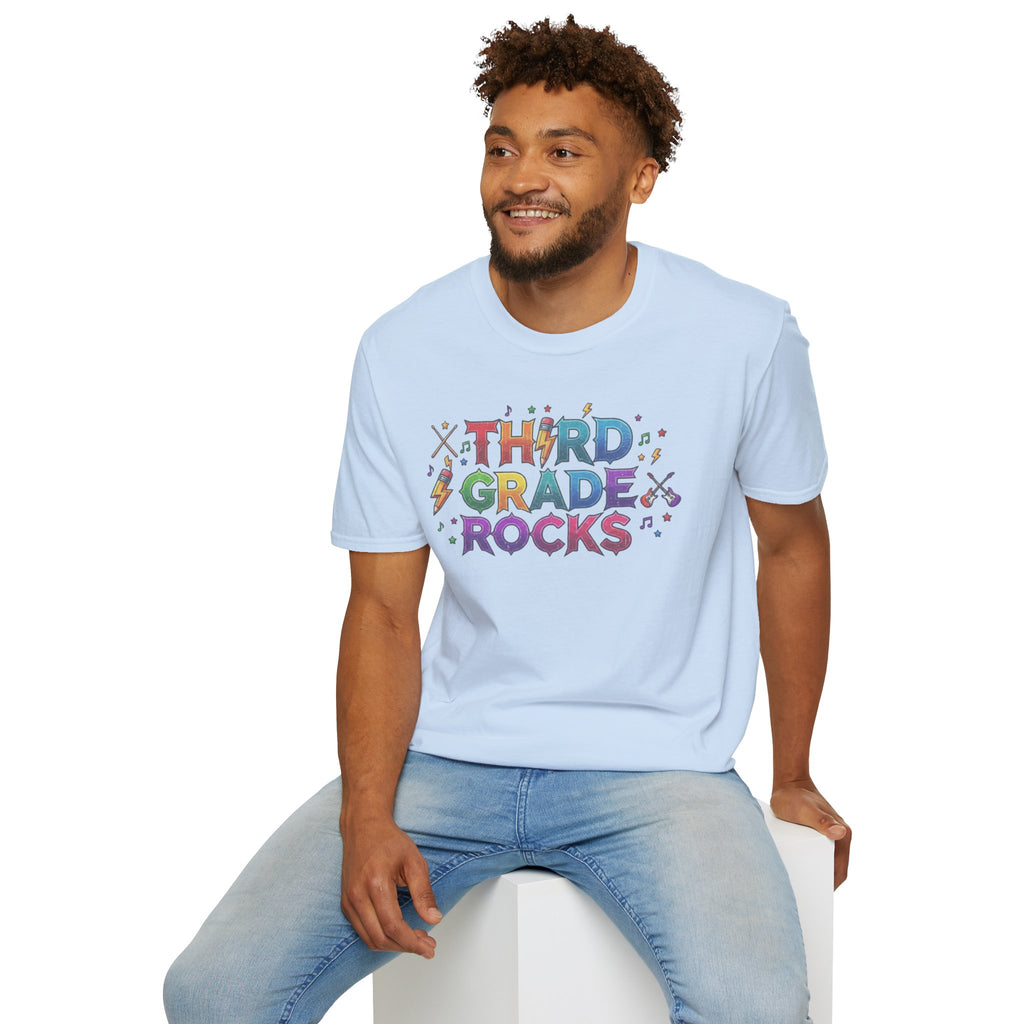 Third Grade Rocks T-Shirt — Colorful School Teacher & Student Tee