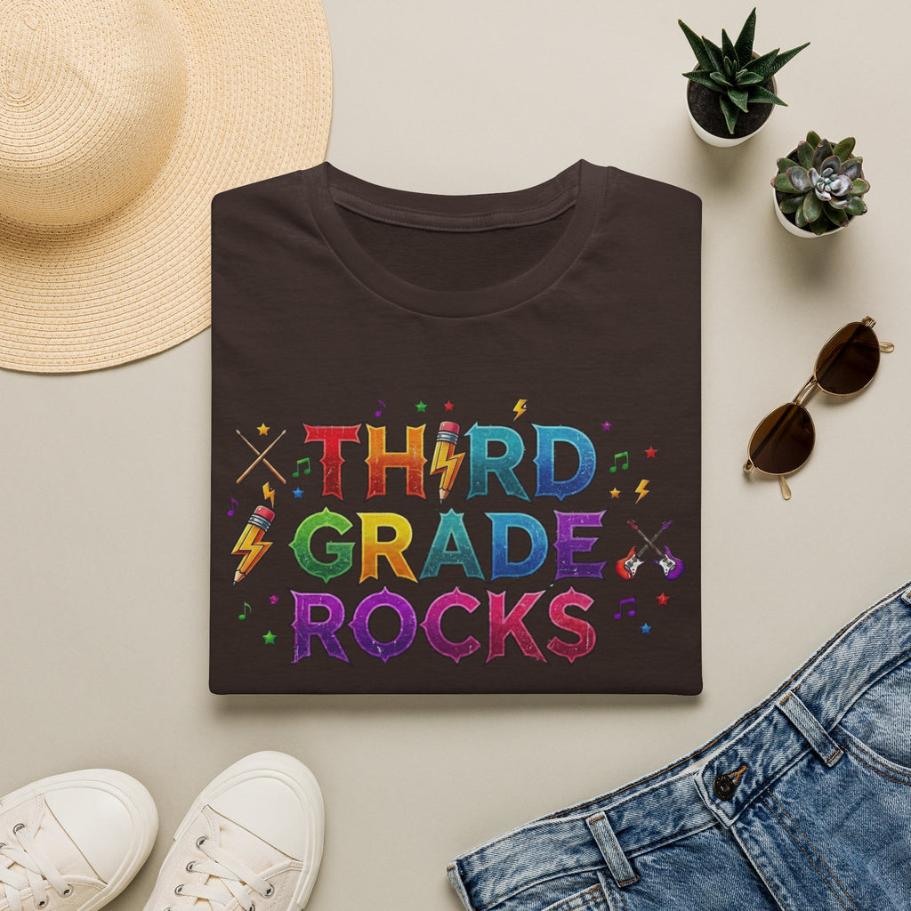 Third Grade Rocks T-Shirt — Colorful School Teacher & Student Tee