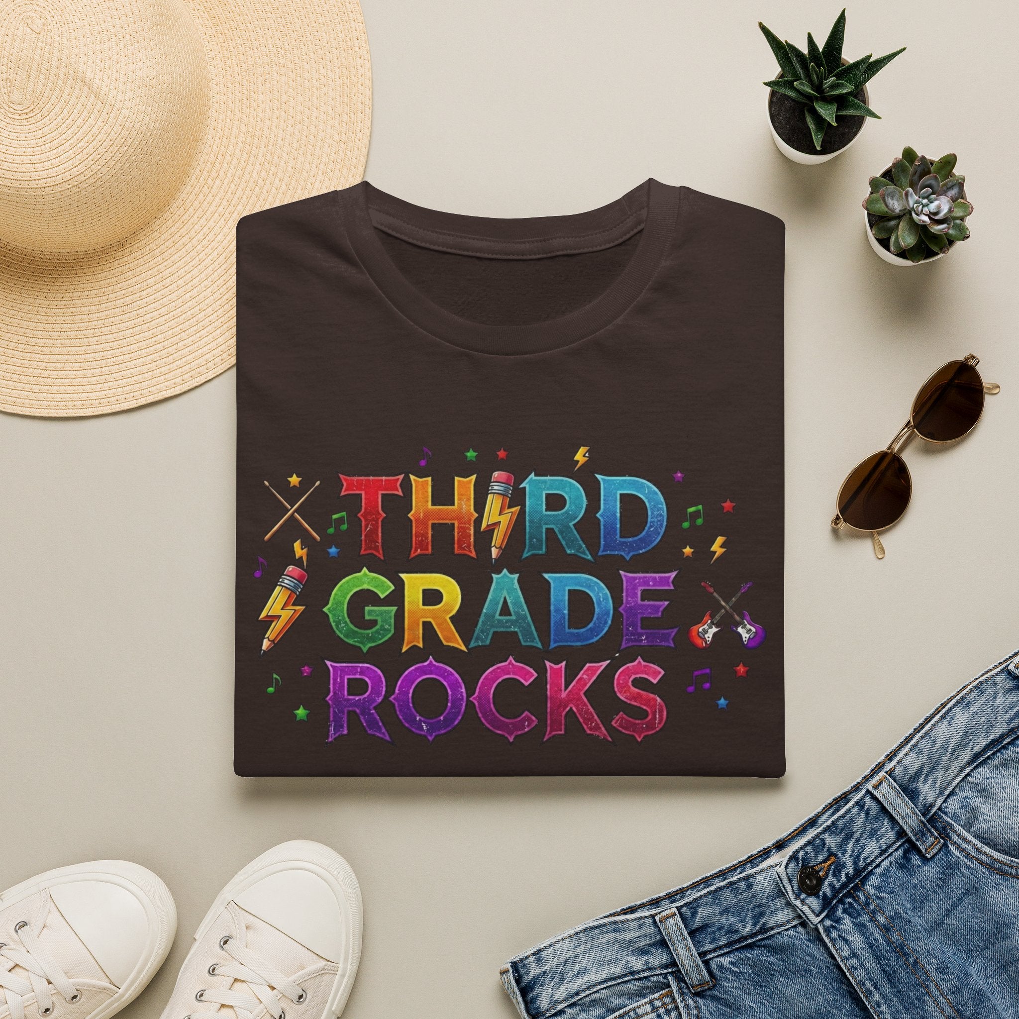 Third Grade Rocks T-Shirt — Colorful School Teacher & Student Tee