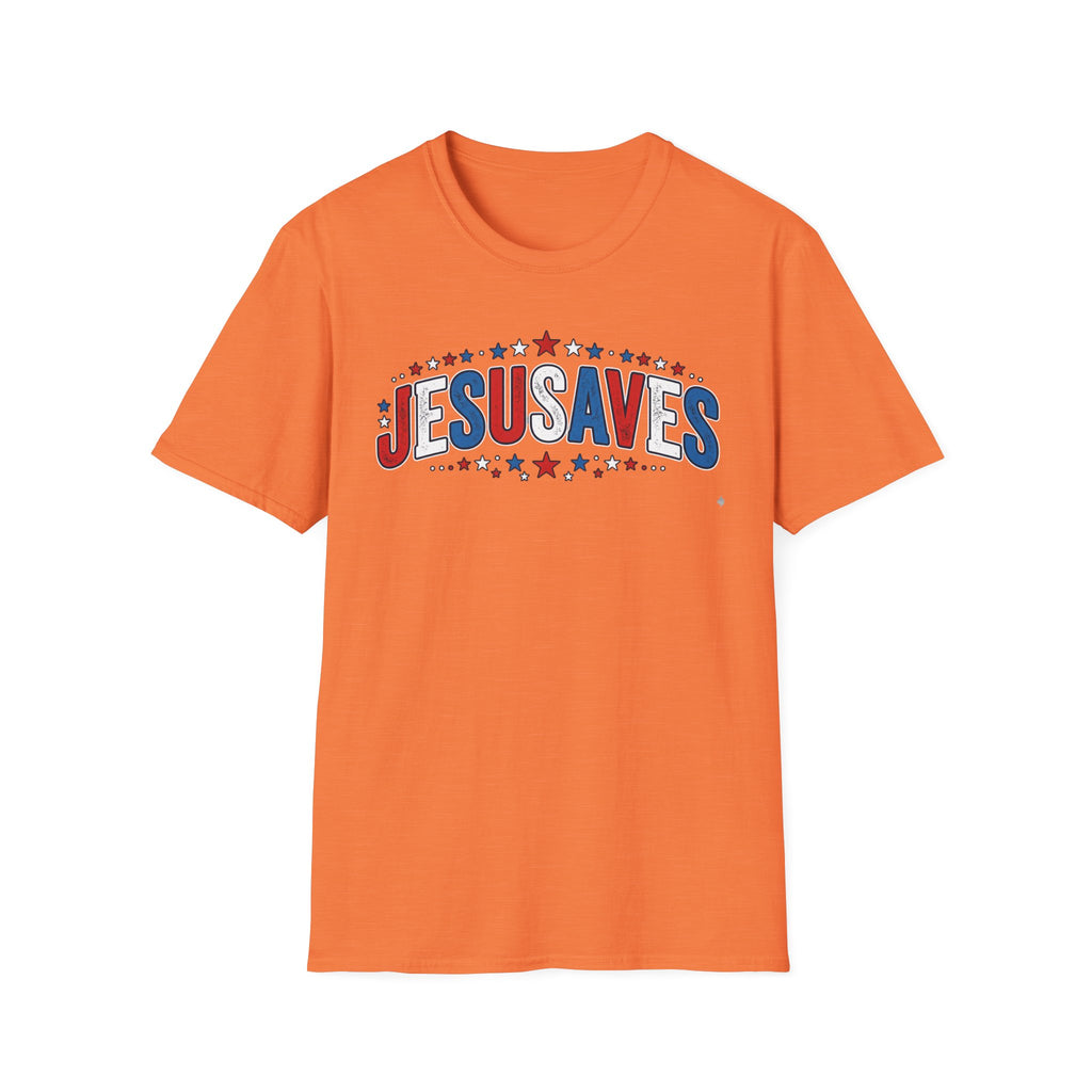 Jesus Saves T-Shirt — Patriotic Christian Faith Tee