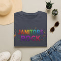 Janitors Rock T-Shirt — Colorful Retro Crew Neck for School Staff & Custodians