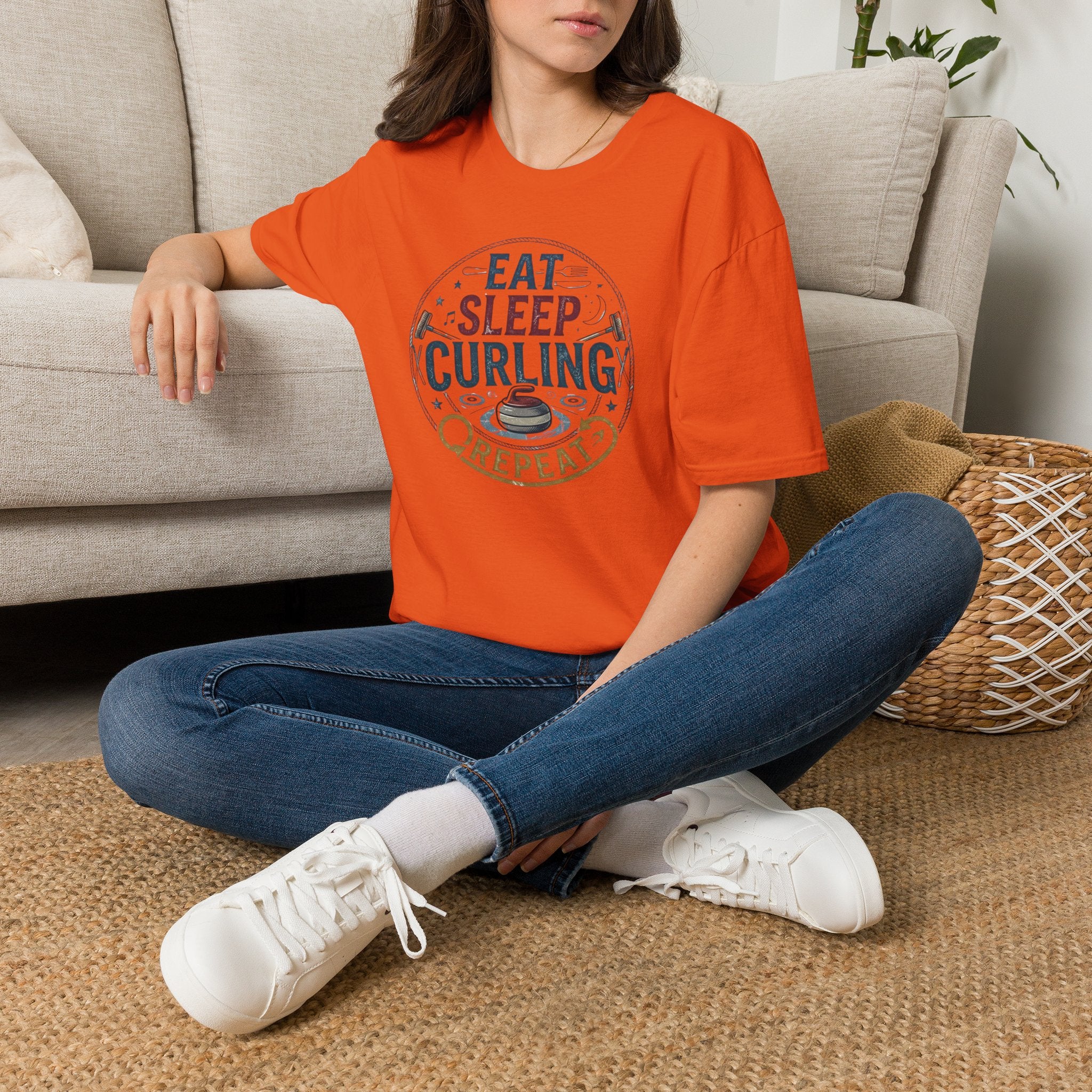 Eat Sleep Curling T-Shirt — Funny Curling Shirt for Players & Fans