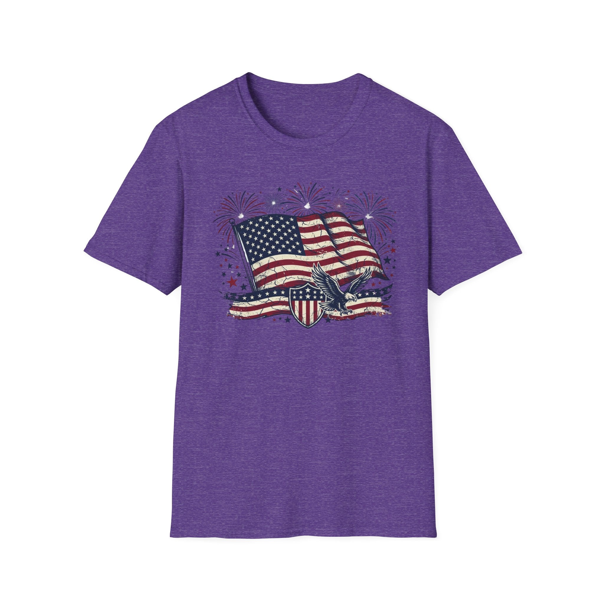 American Flag Eagle T-Shirt — Patriotic 4th of July Tee with Fireworks