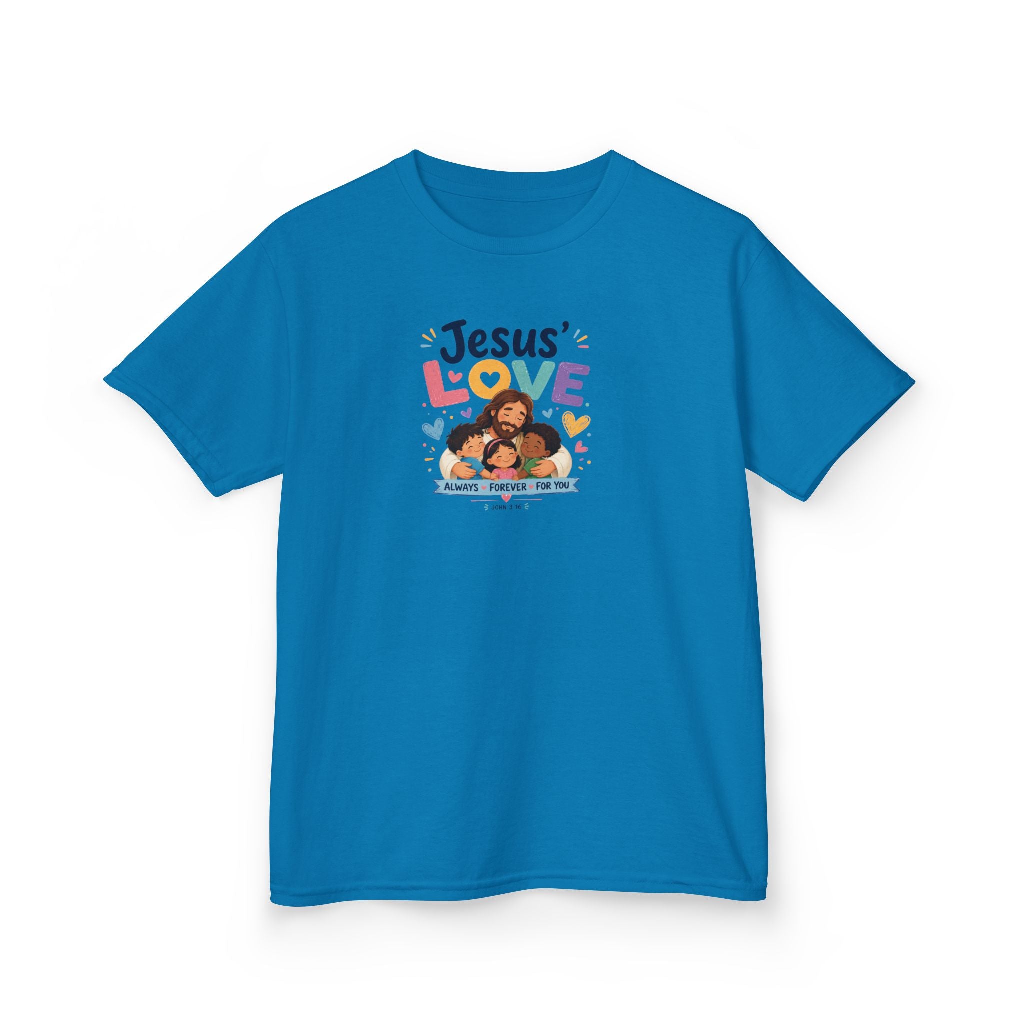 Kids Tee - "Jesus' Love" Colorful Faith Graphic