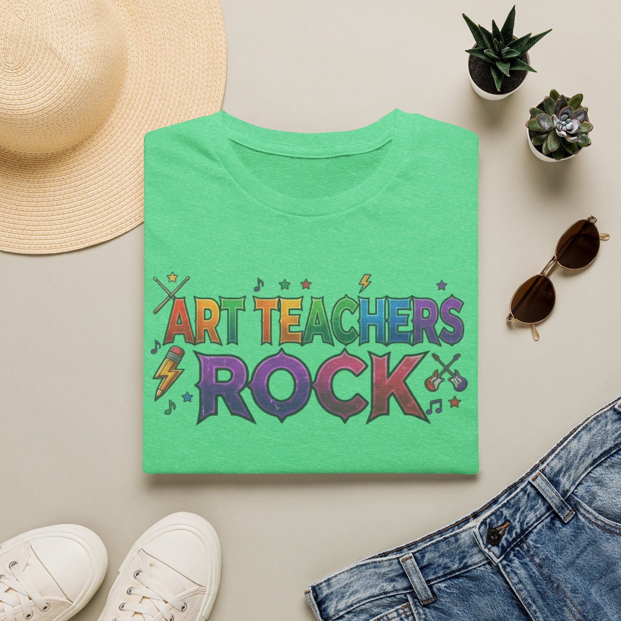 Art Teachers Rock T-Shirt — Colorful Music & Art Teacher Gift