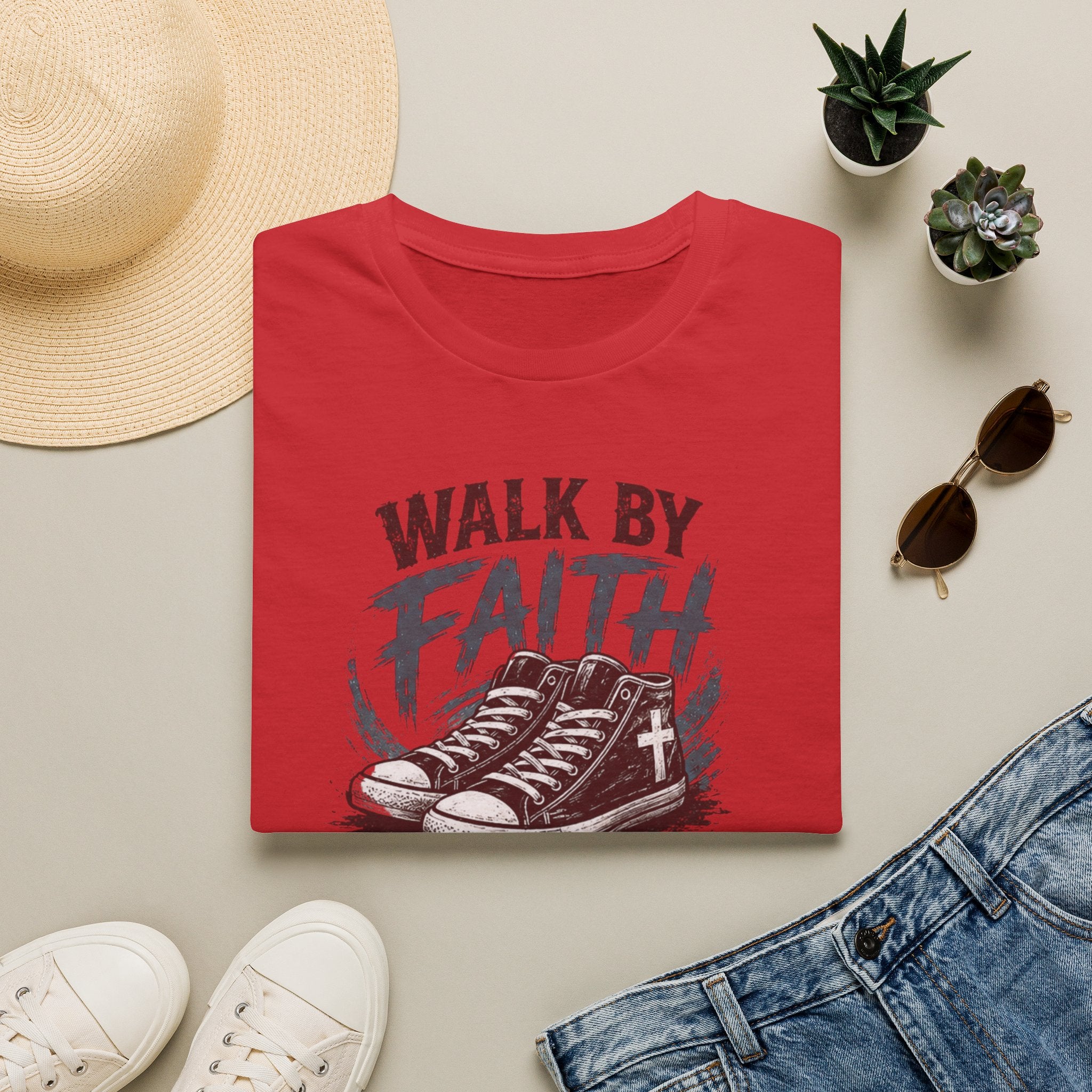 Walk by Faith T-Shirt — Christian Faith Graphic Tee (2 Corinthians 5:7)