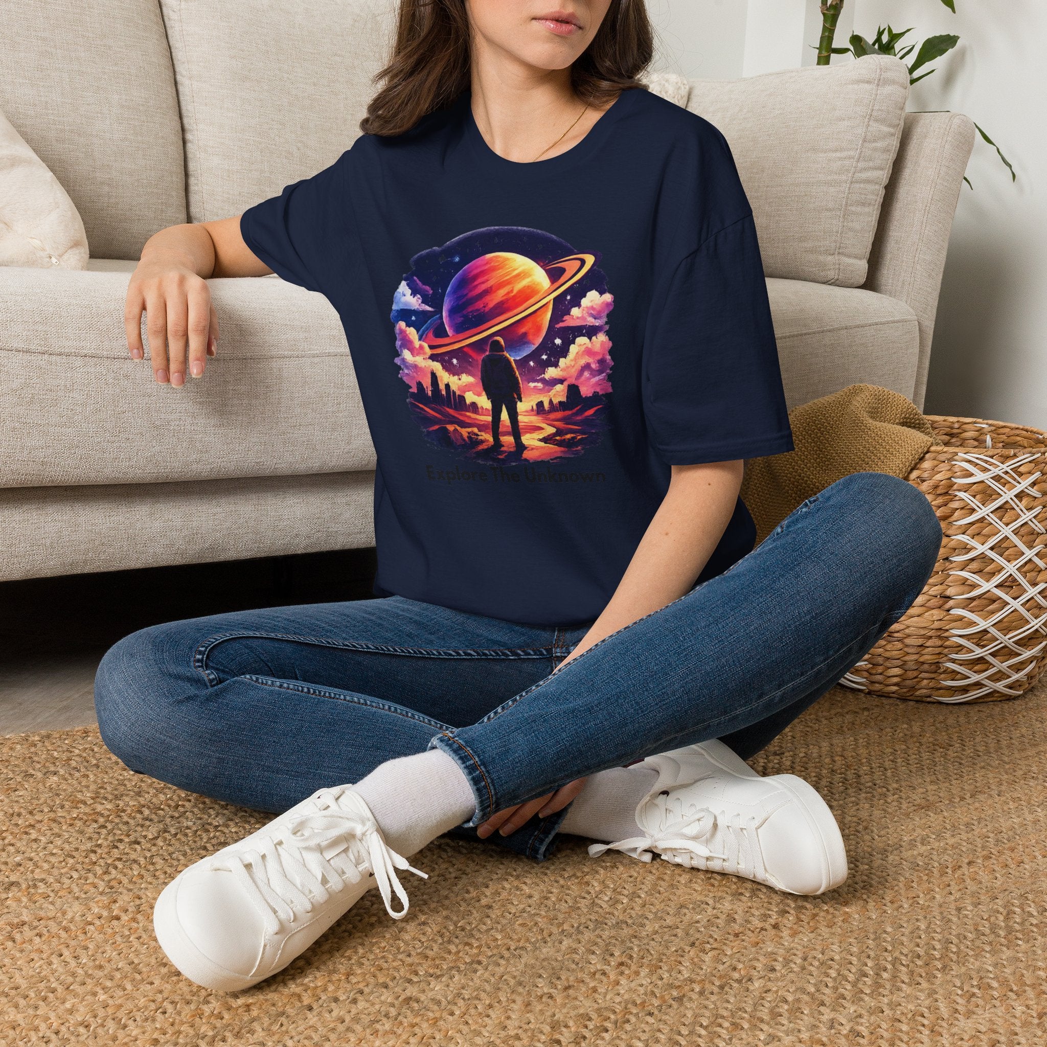 Explore The Unknown T‑Shirt — Cosmic Planet Graphic Tee