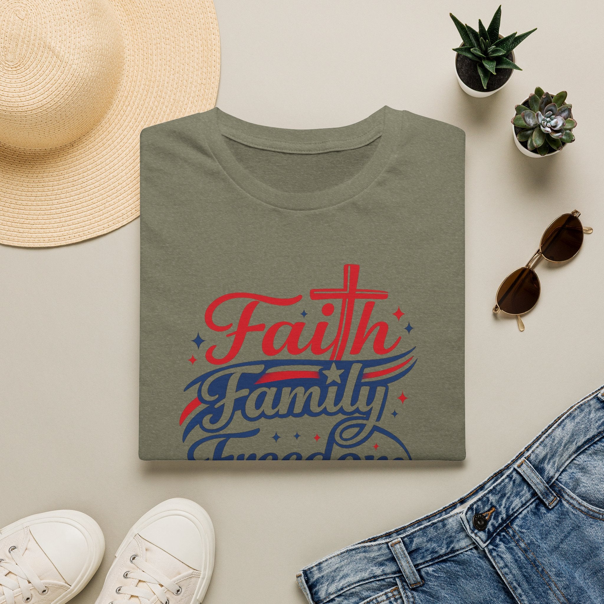 Faith Family Freedom T-Shirt — Patriotic Christian Tee