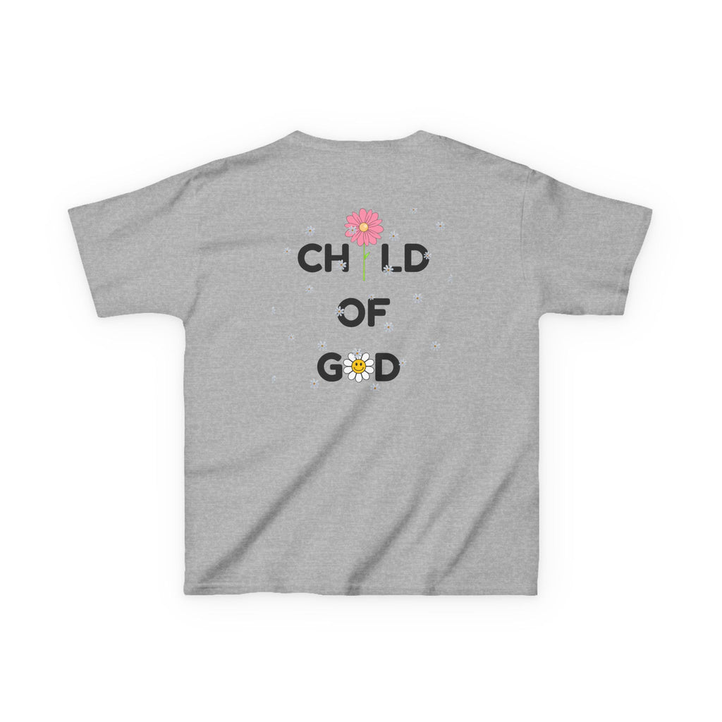 Child of God Kids Tee — Floral Daisy Christian T‑Shirt for Girls & Boys