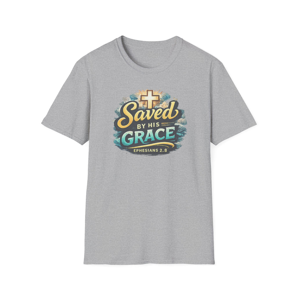 T-Shirt — "Saved by His Grace" Christian Faith Tee