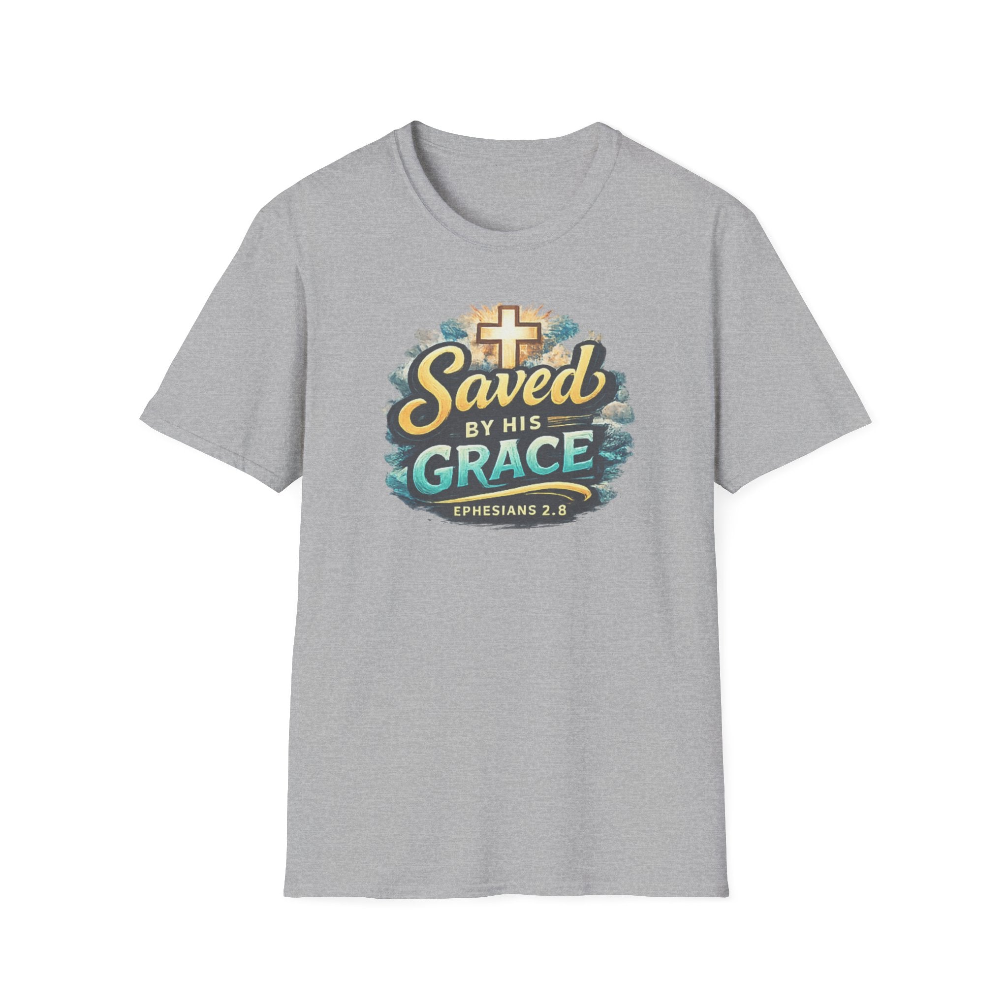 T-Shirt — "Saved by His Grace" Christian Faith Tee