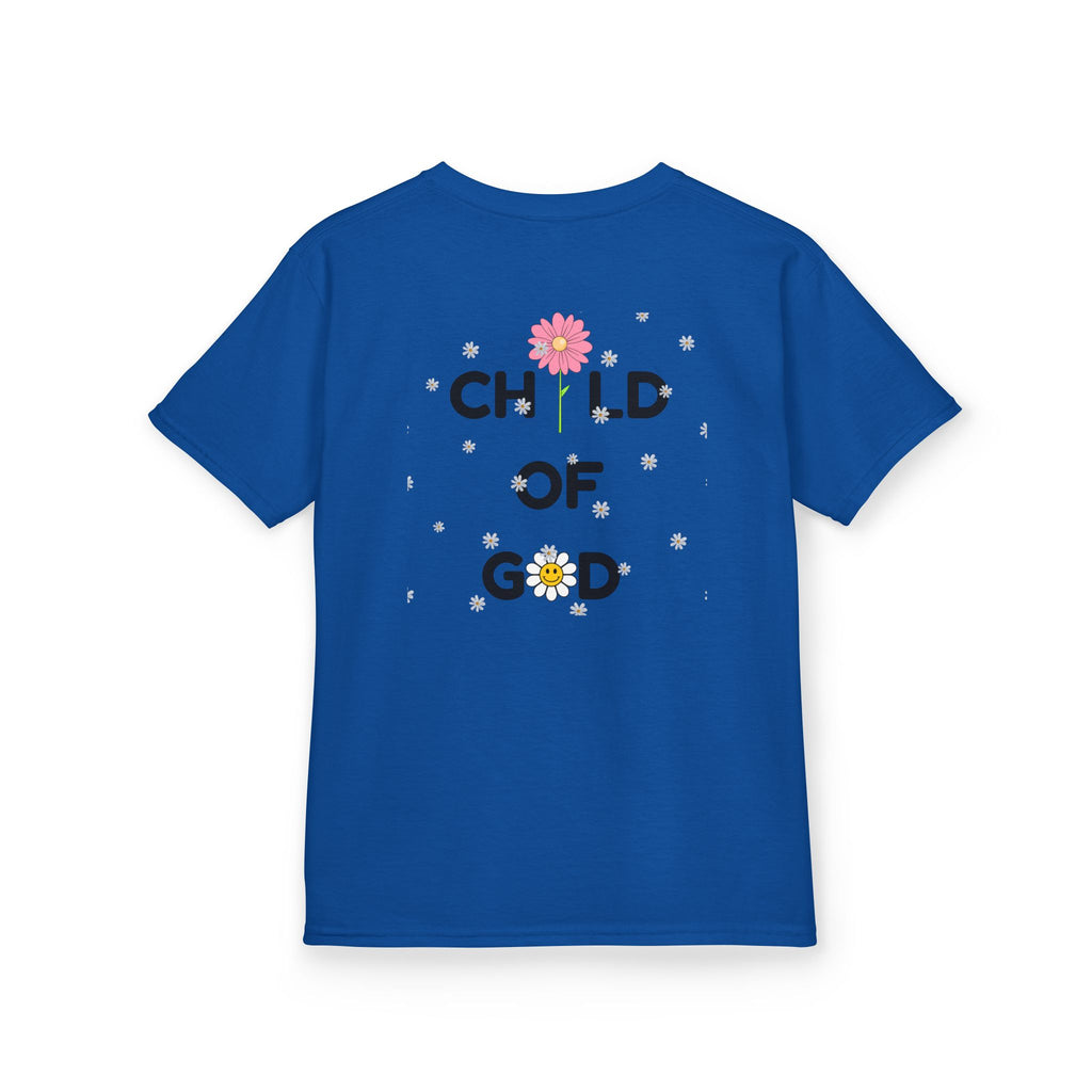 Child of God Kids Tee — Floral Daisy Christian T‑Shirt for Girls & Boys