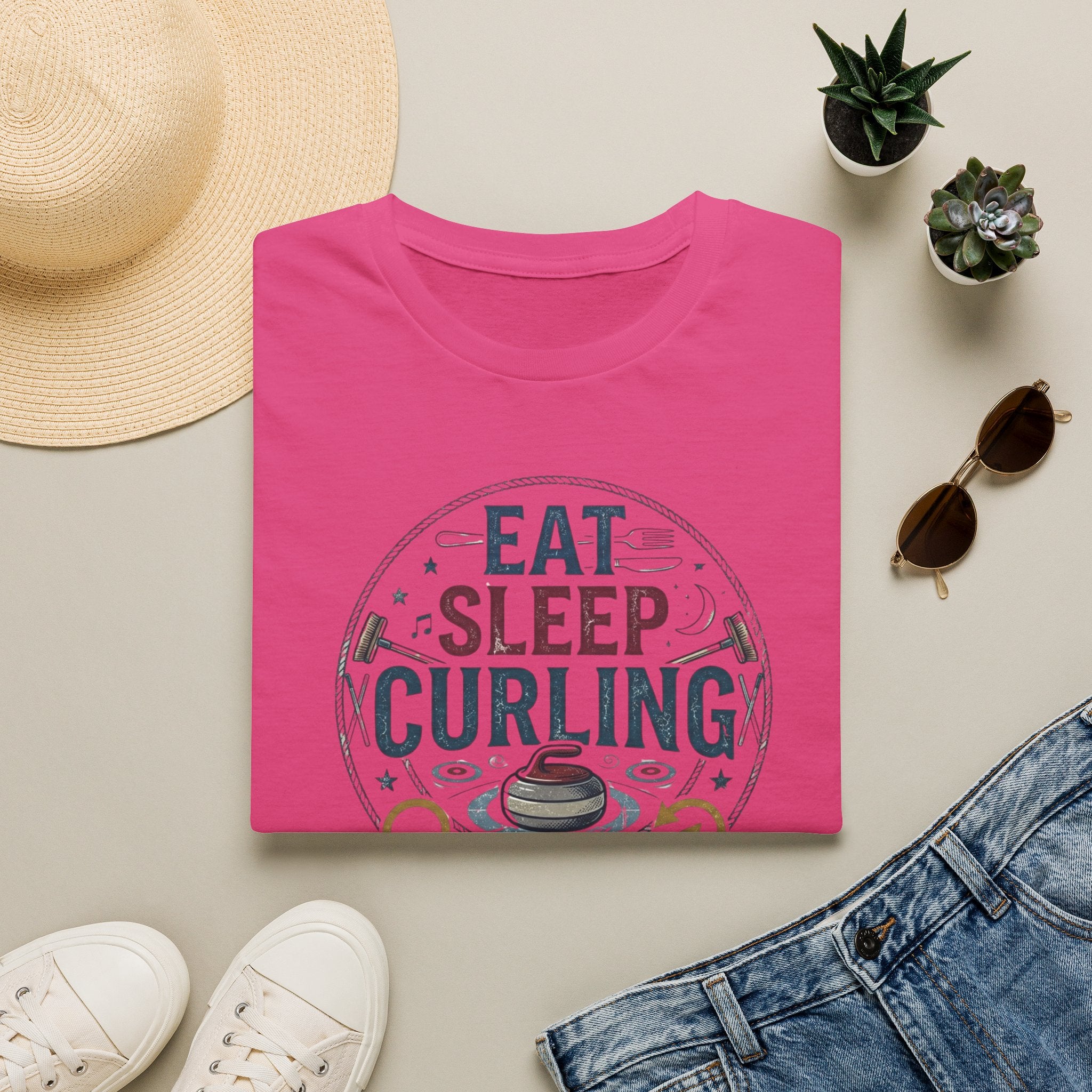 Eat Sleep Curling T-Shirt — Funny Curling Shirt for Players & Fans