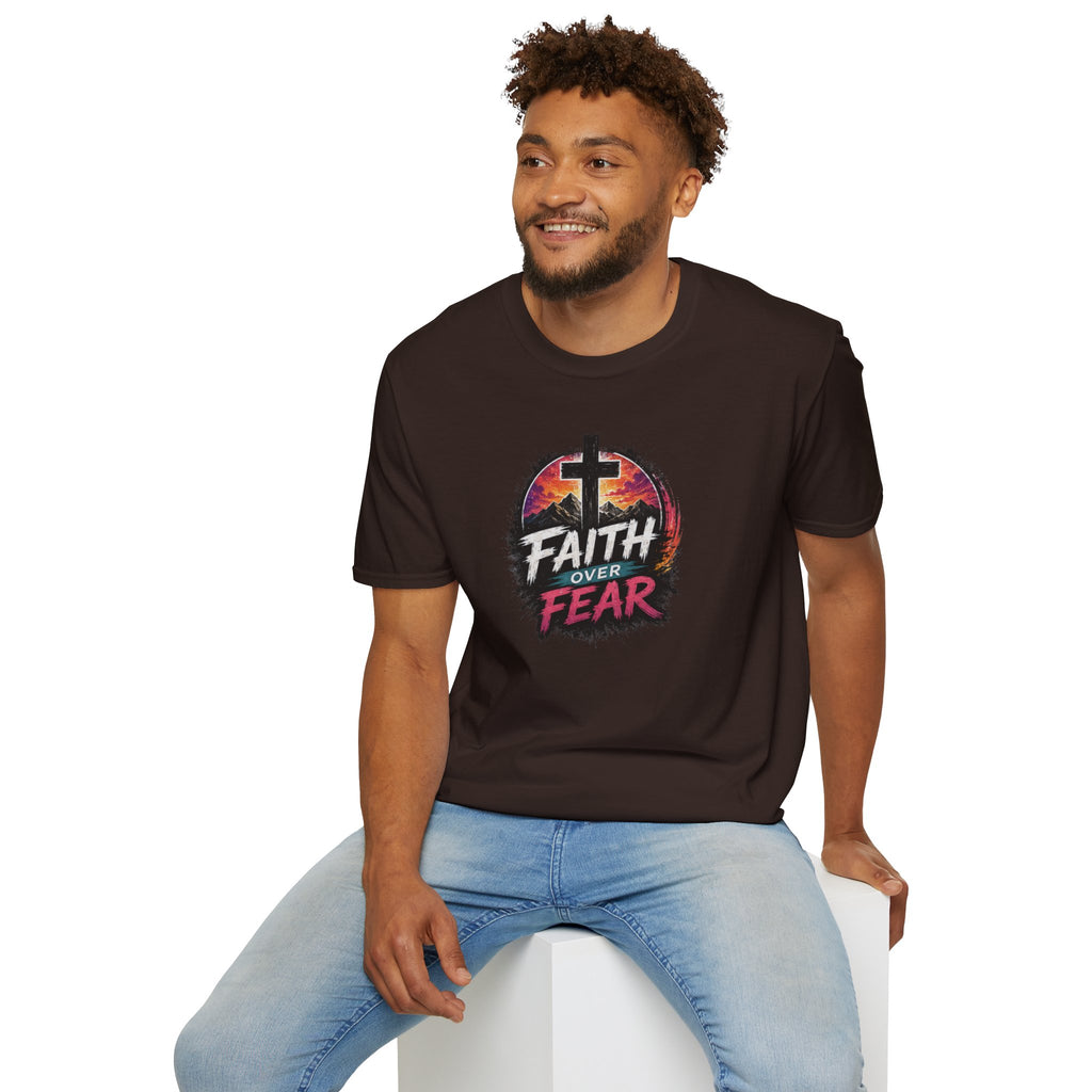 Faith Over Fear T‑Shirt — Christian Cross Inspirational Tee