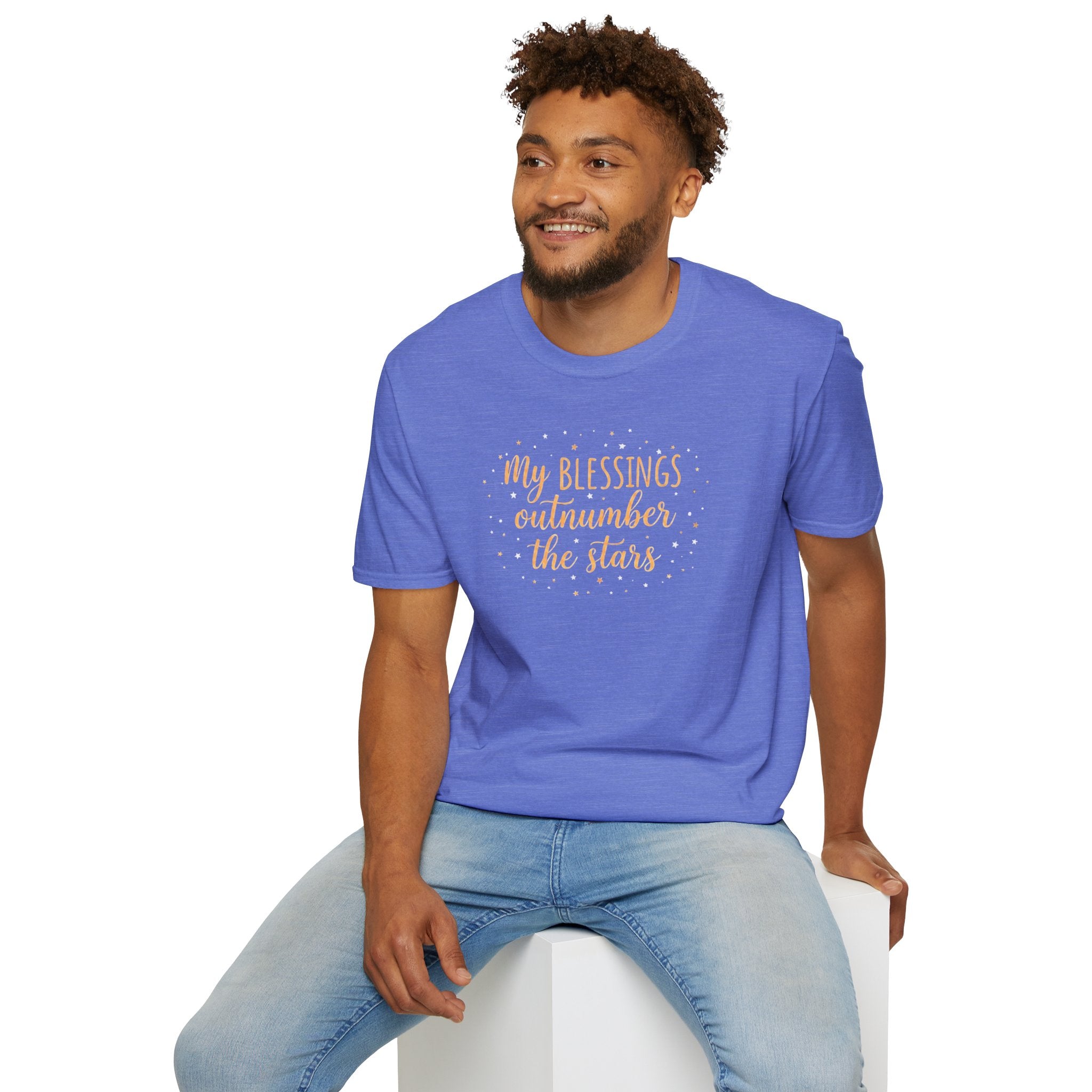 T-Shirt — “My Blessings Outnumber the Stars” Inspirational Script Tee